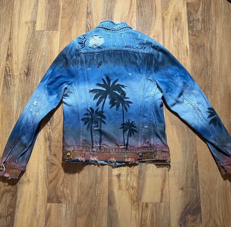 Amiri Amiri Classic Coconut Tree Rendered Destroyed Jacket Size US XS / EU 42 / 0 - 3 Thumbnail