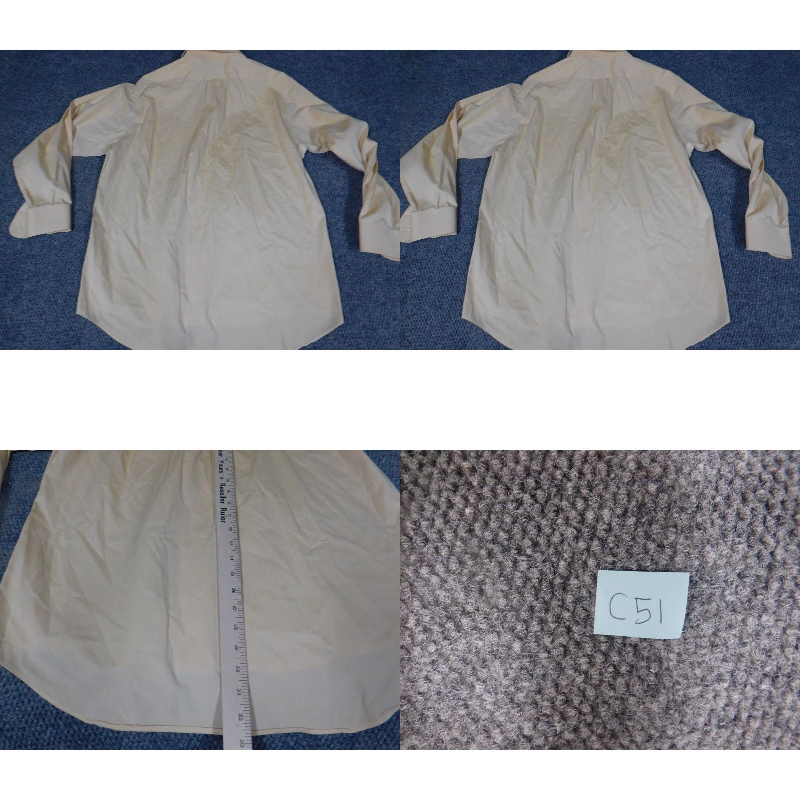 Izod IZOD Mens Shirt 16.5 Yellow Easy Care Button-Down Solid Knit Cotton Long Sleeve Size US XL / EU 56 / 4 - 9 Thumbnail