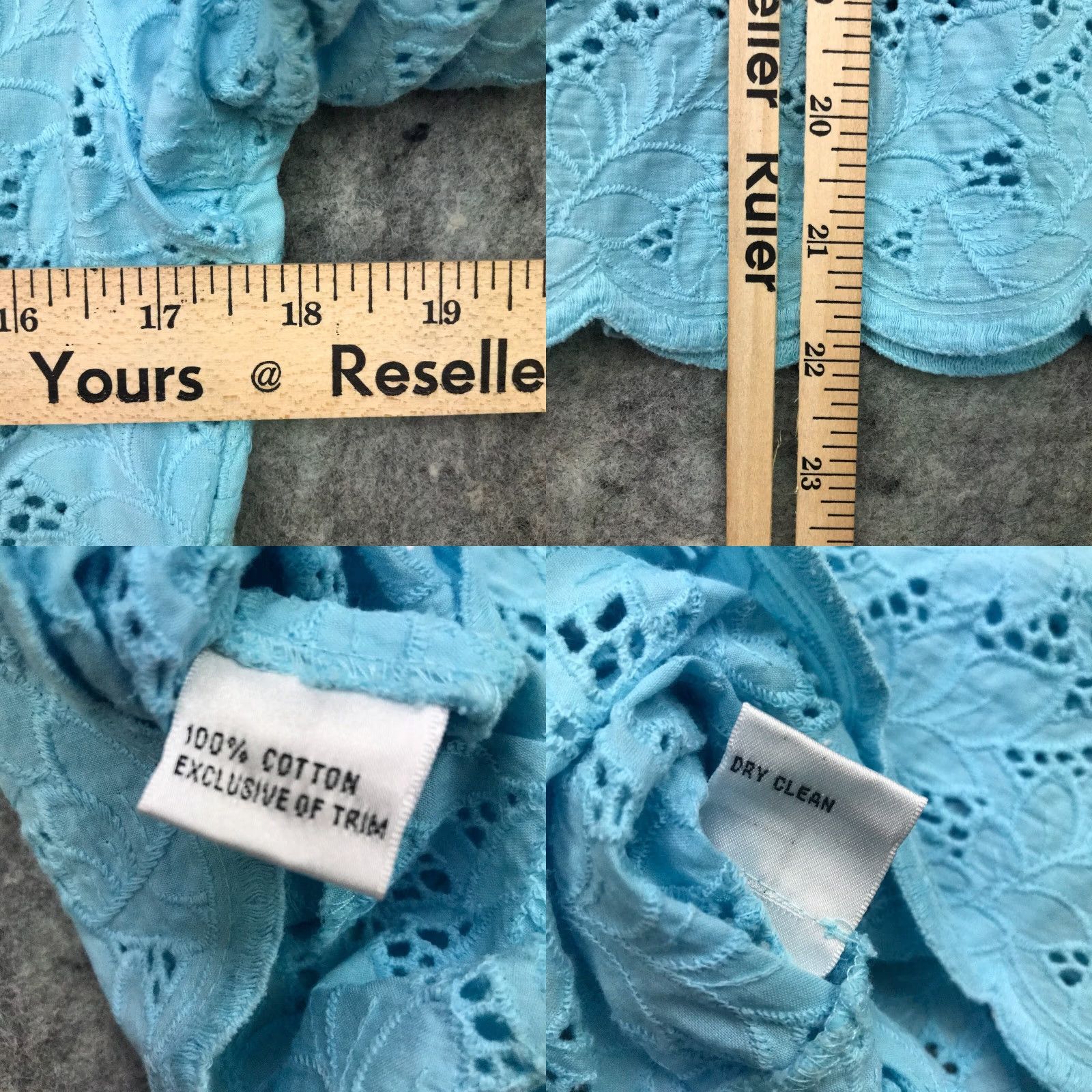 Talbots Talbots Womens Button-Up Shirt blue eyelet embroidery all over floral pattern 100% Cotton Collared Long Sleeve Size 8 Womens Boys? Size M / US 6-8 / IT 42-44 - 8 Thumbnail