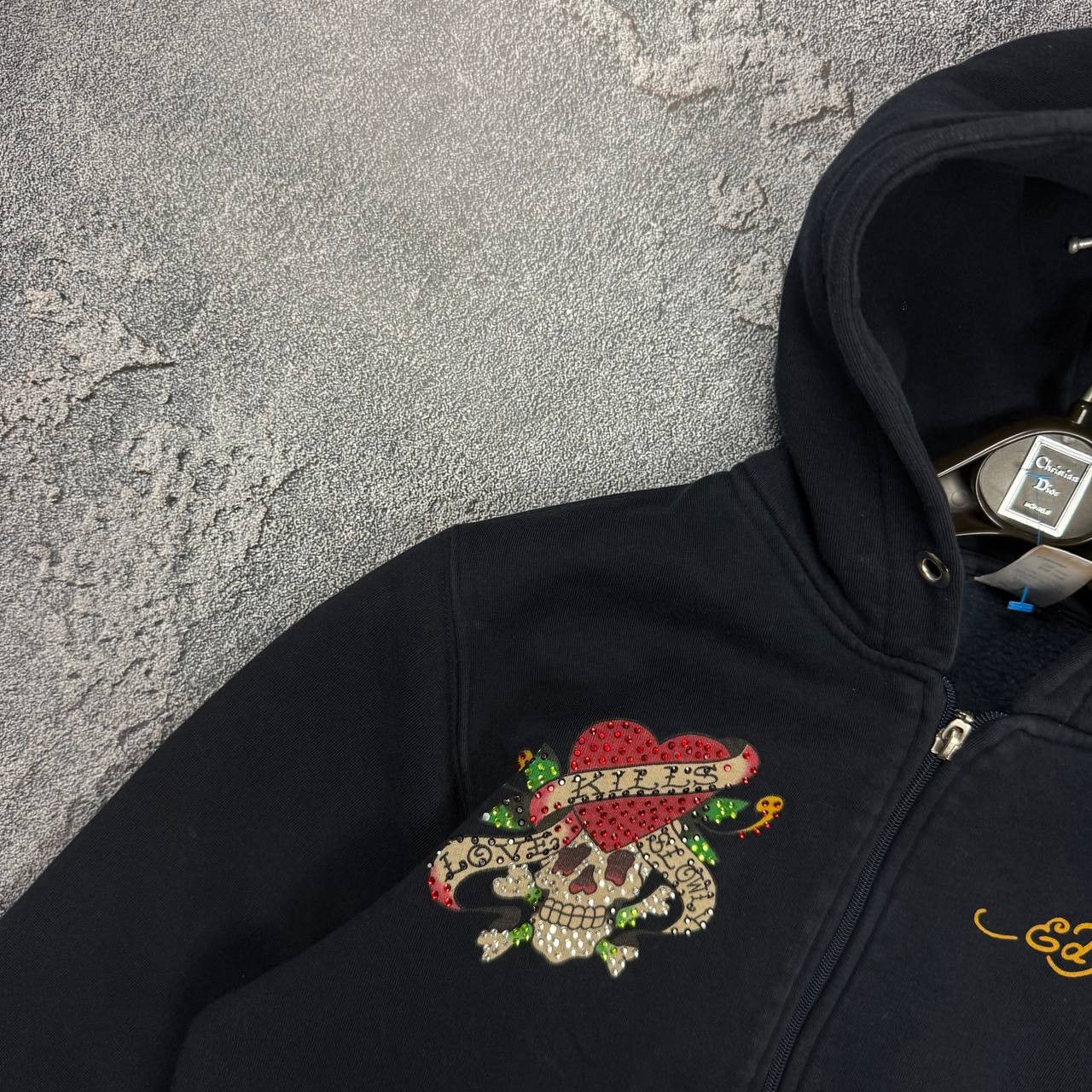 Ed Hardy Vintage Ed Hardy Zip Hoodie Christian Audigier Rhinestone Size M / US 6-8 / IT 42-44 - 4 Thumbnail