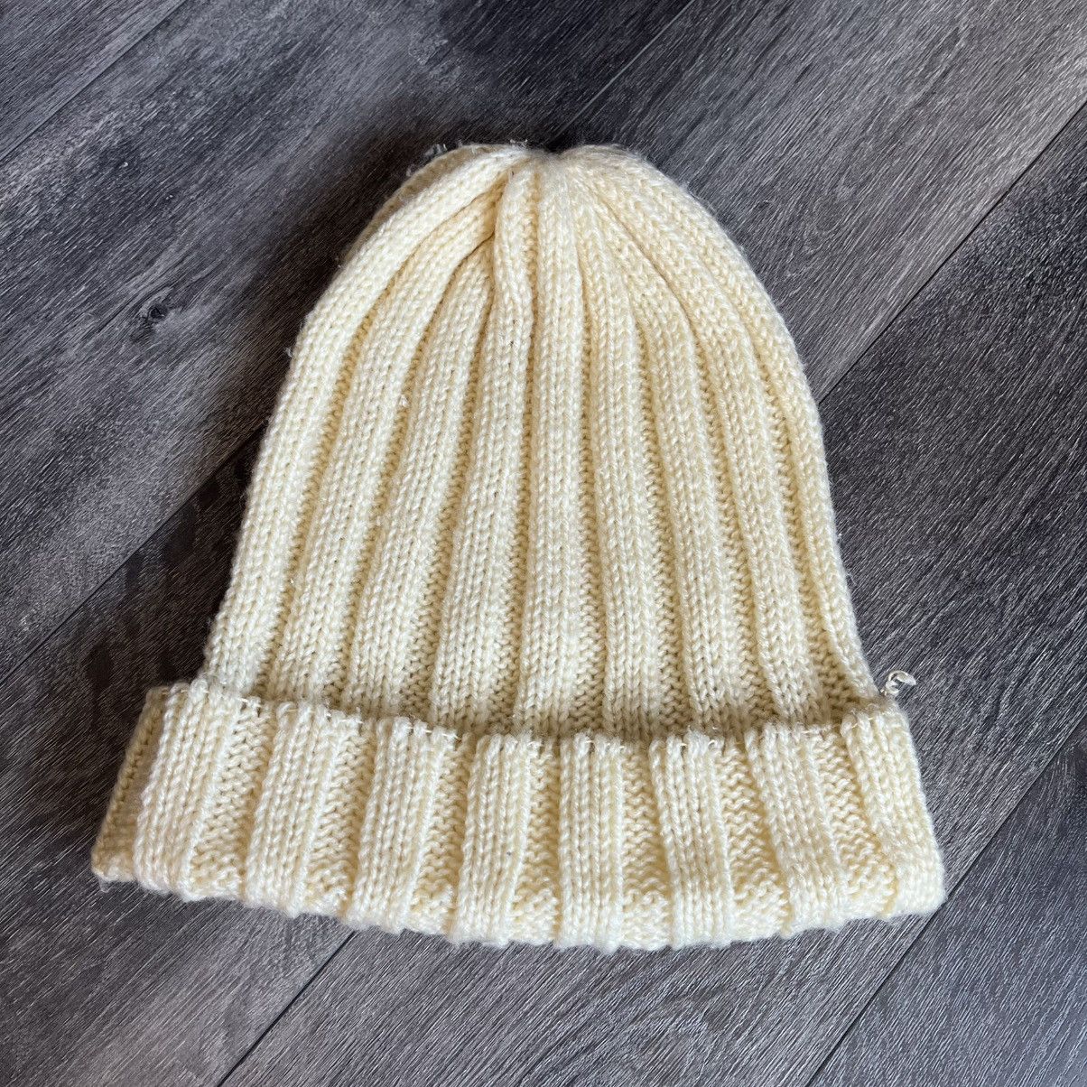 Japanese Brand True Vintage 1960s K Mart Arcylic Ribbed Off White Beanie Size ONE SIZE - 1 Thumbnail