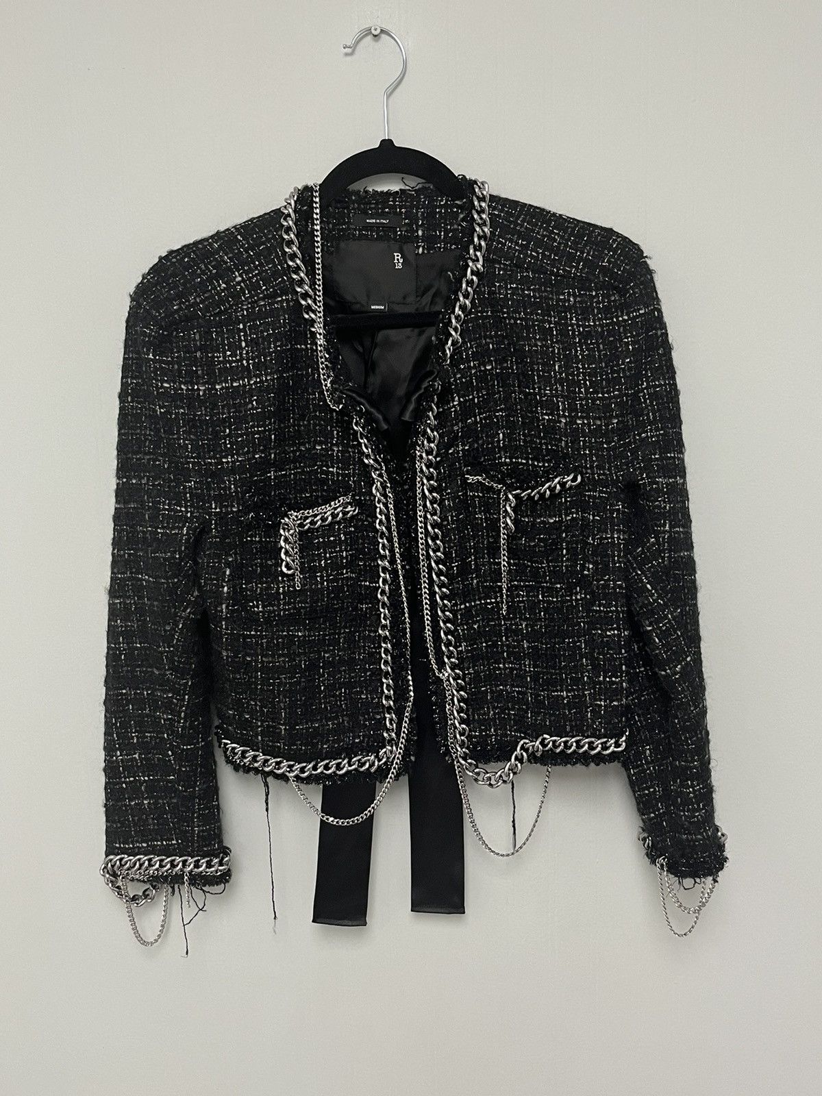 R13 Square Shoulder Tweed Jacket. Medium Size M / US 6-8 / IT 42-44 - 19 Thumbnail