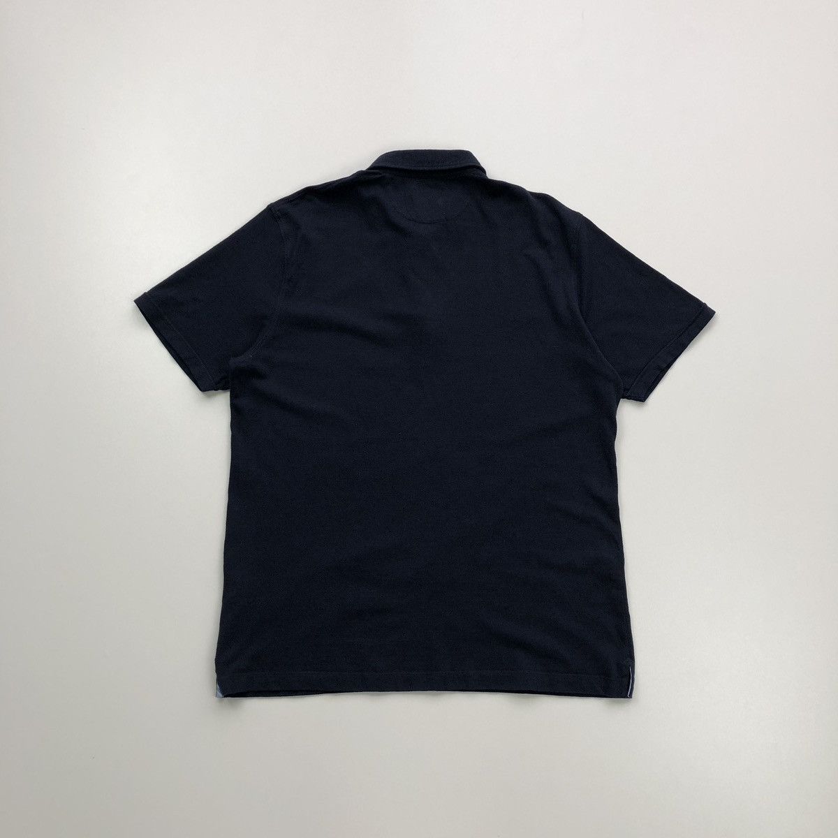 Hackett Hackett London Cotton/Linen Slim Fit Pique Polo Shirt Navy Size US XL / EU 56 / 4 - 3 Thumbnail