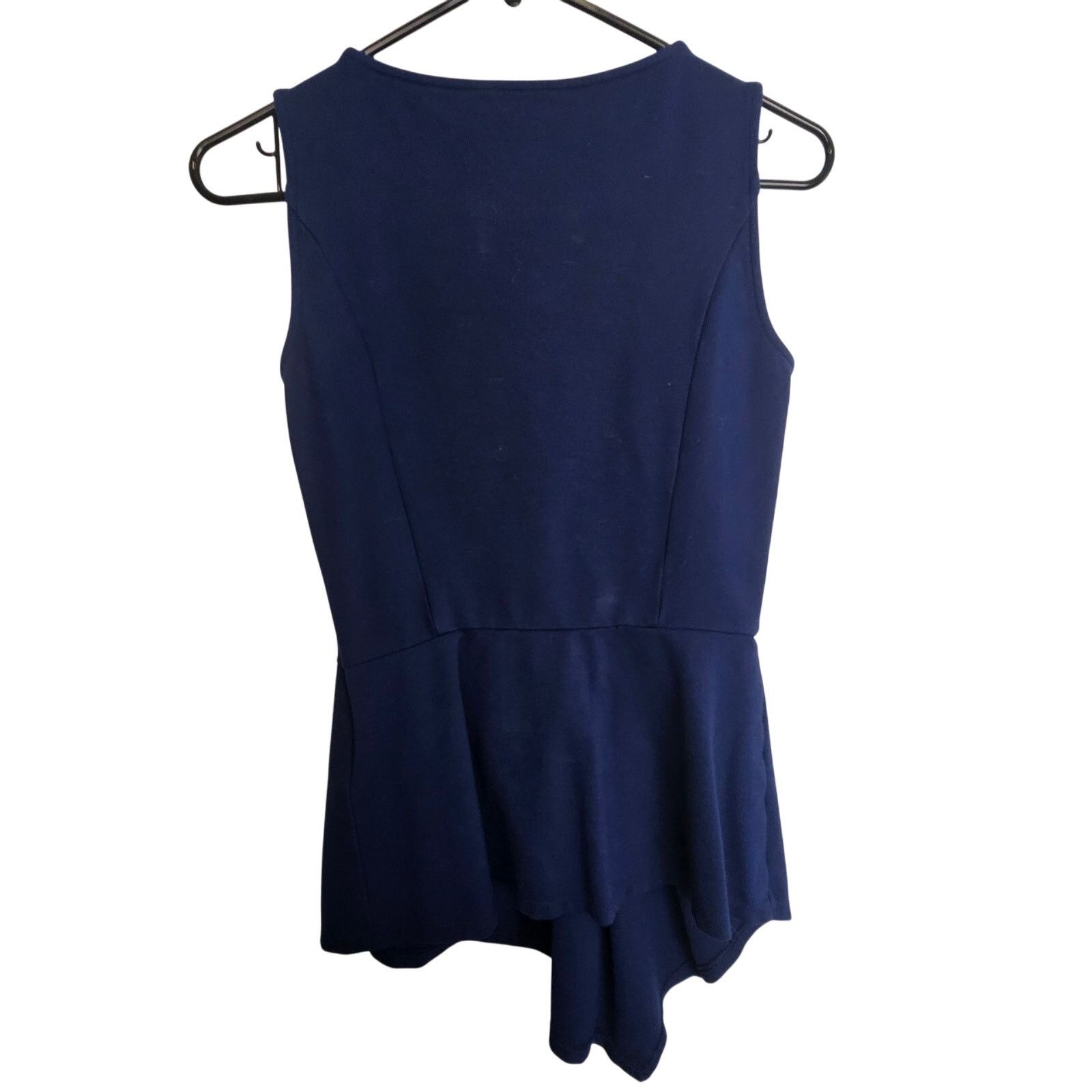 White House Black Market White House Black Market Sleeveless Blouse Dark Blue Top XS Size XS / US 0-2 / IT 36-38 - 7 Thumbnail