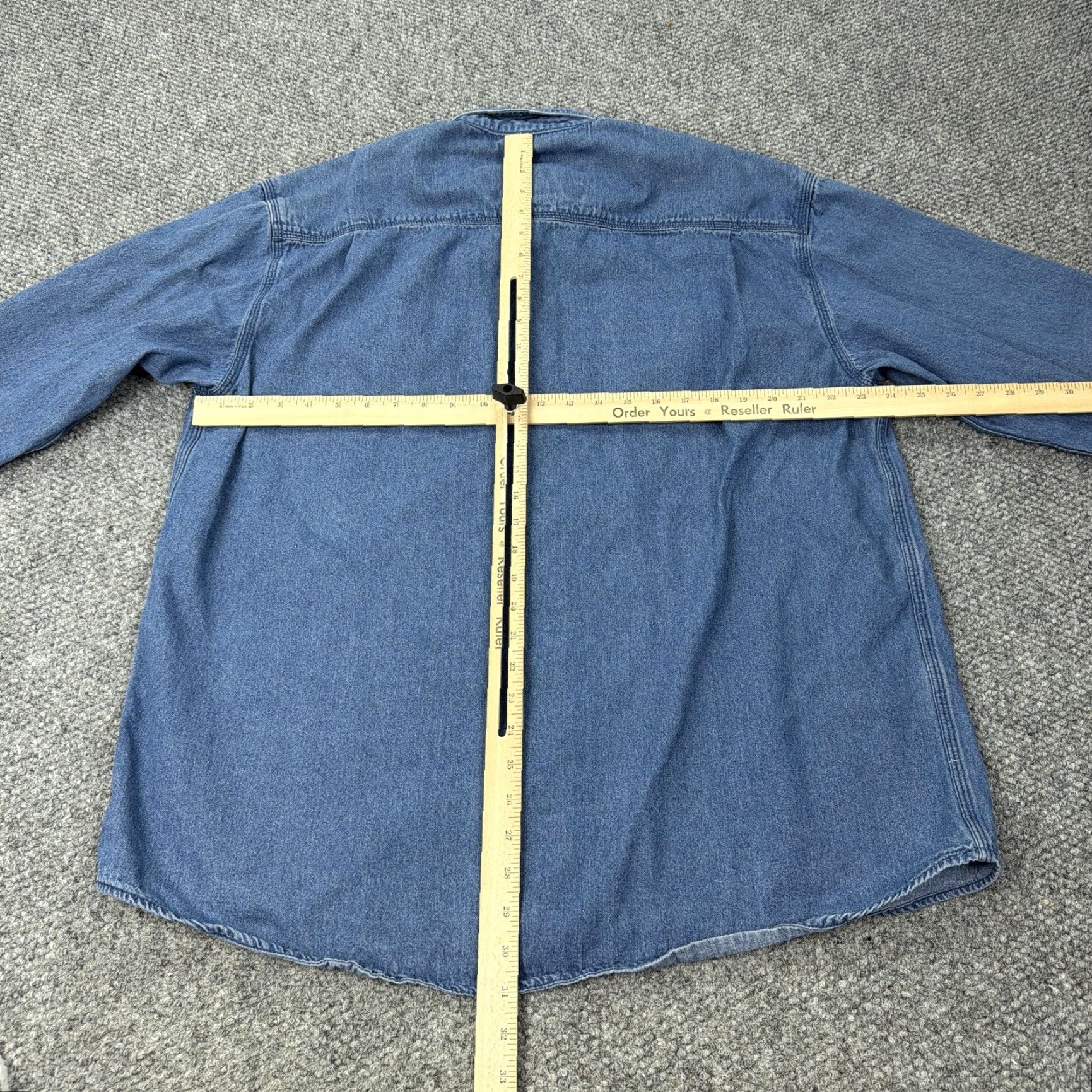 Vintage Key Denim Shirt Mens XL Blue Button-Down Long Sleeve Casual Workwear Western Cotton Pockets Solid Button-Up 90s (if applicable) Mens Size US XL / EU 56 / 4 - 5 Thumbnail