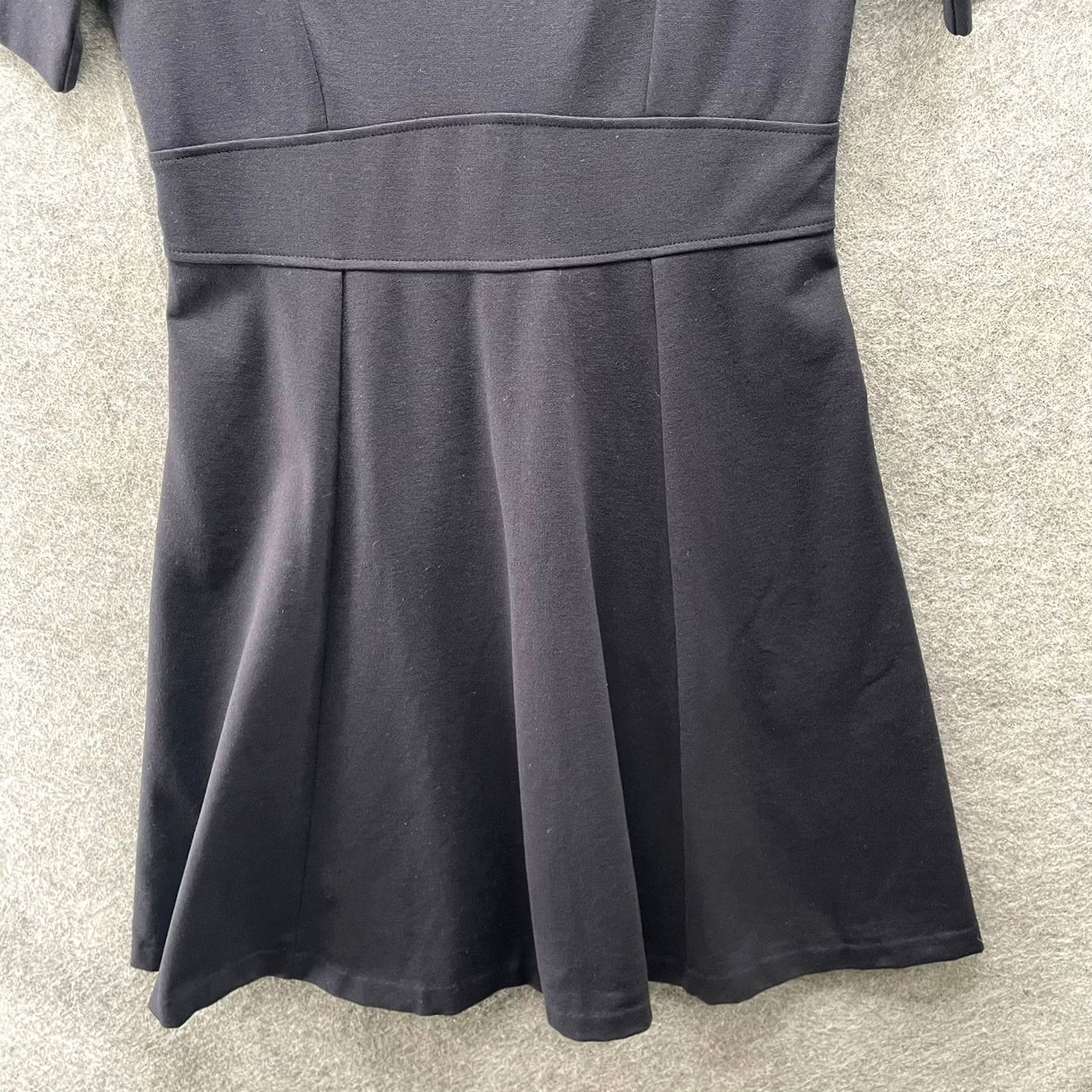 J.Crew J.CREW Ponte Knit Fit Flare Dress Womens 8 Navy Blue Short Sleeve A-Line Crew Size 30" / US 8 / IT 44 - 4 Thumbnail