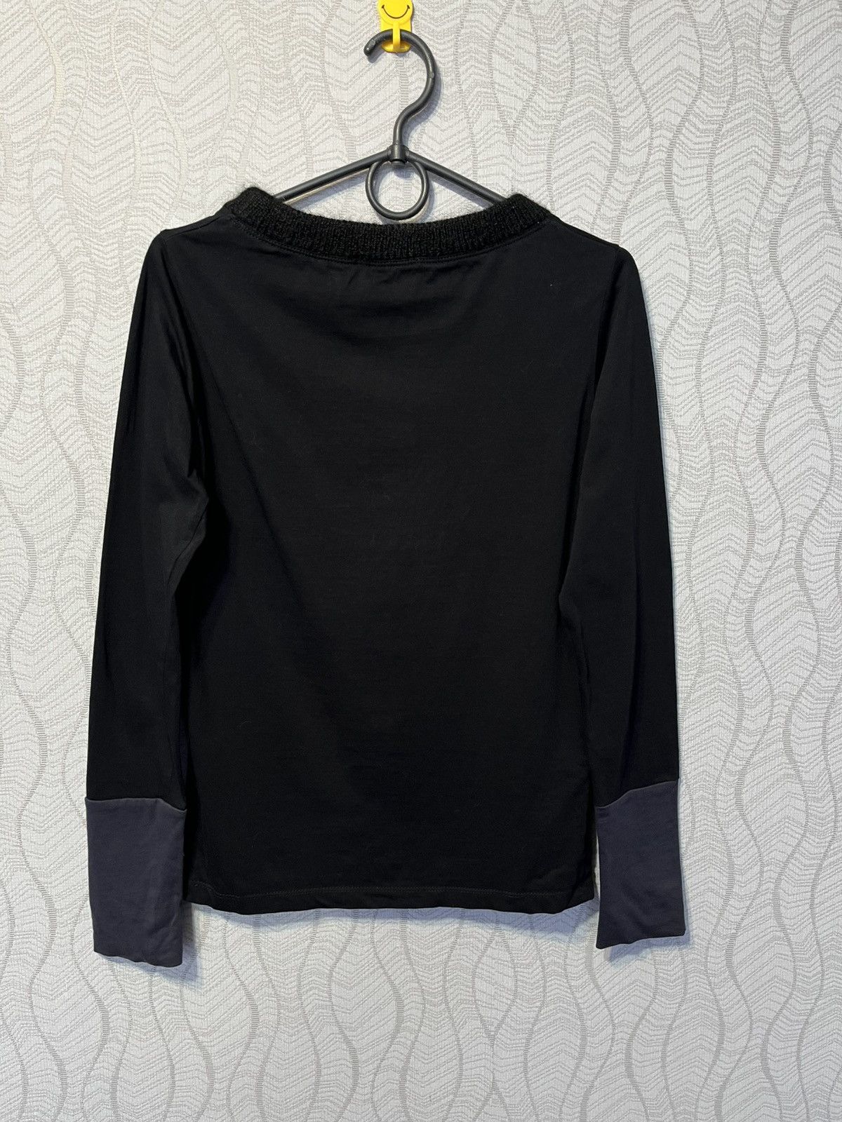 Prada PRADA Woman’s Black Cotton LongSleeve Blouse Mohair Collar Size XS / US 0-2 / IT 36-38 - 6 Thumbnail