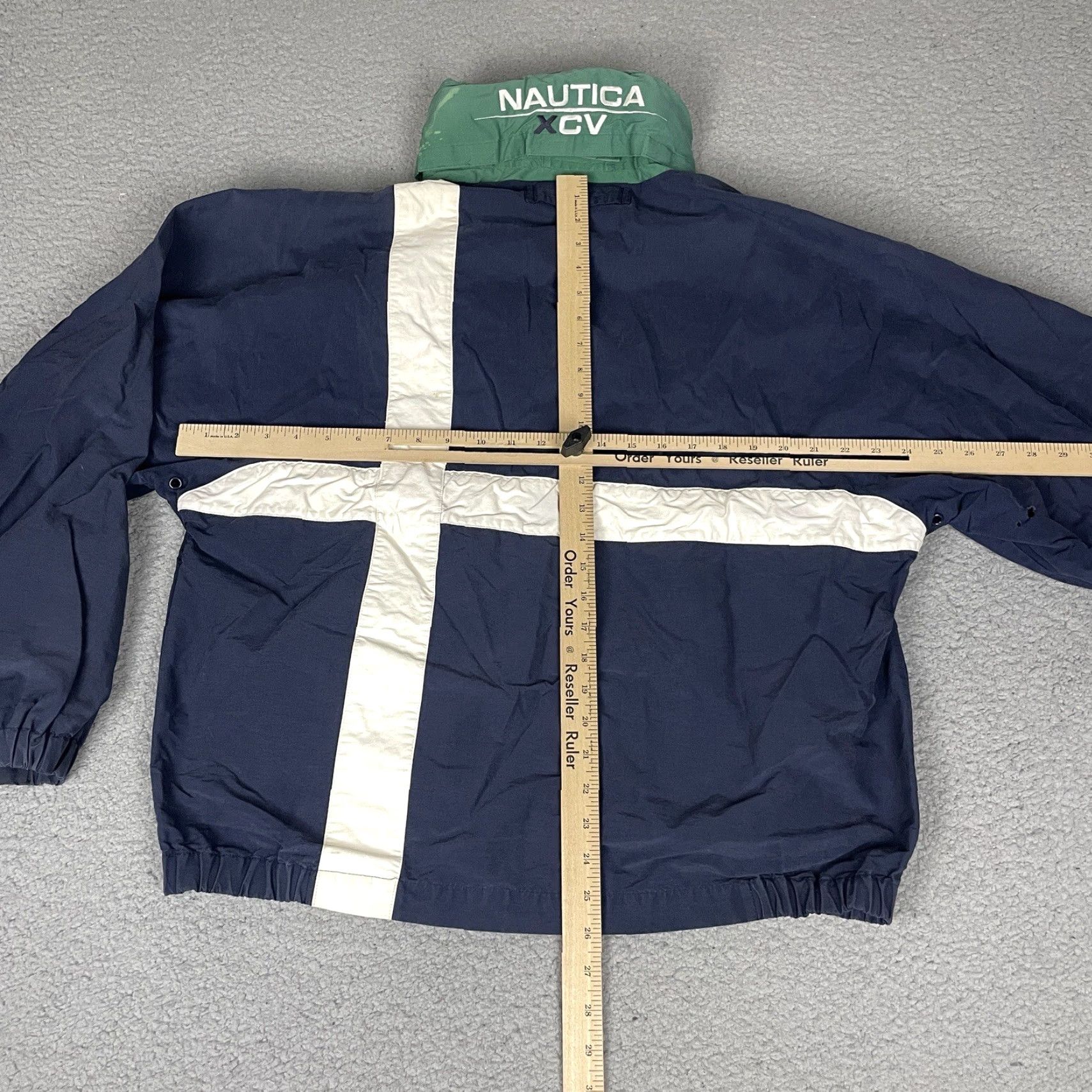 Nautica VINTAGE Nautica Jacket Mens L Blue Bomber Full Zip Hooded Retro Distressed L Size US L / EU 52-54 / 3 - 6 Thumbnail