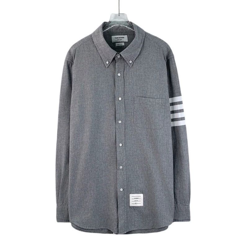 Thom Browne Thom browne Gray classic four-bar cotton lapel single-breas Size US XL / EU 56 / 4 - 1 Thumbnail