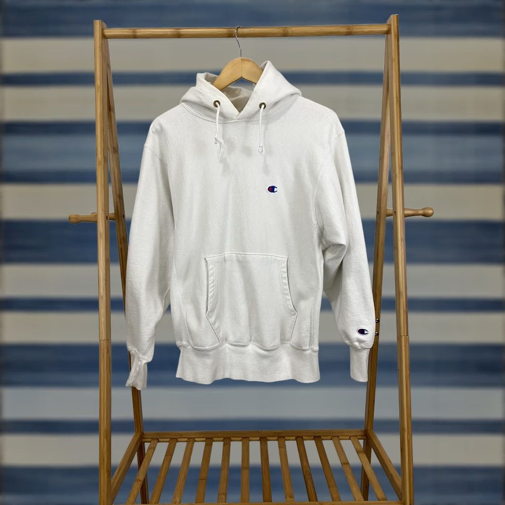 Champion VINTAGE Champion Reverse Weave Hoodie Mens White 90s Reversible Size L USA RARE Size US L / EU 52-54 / 3 - 1 Thumbnail