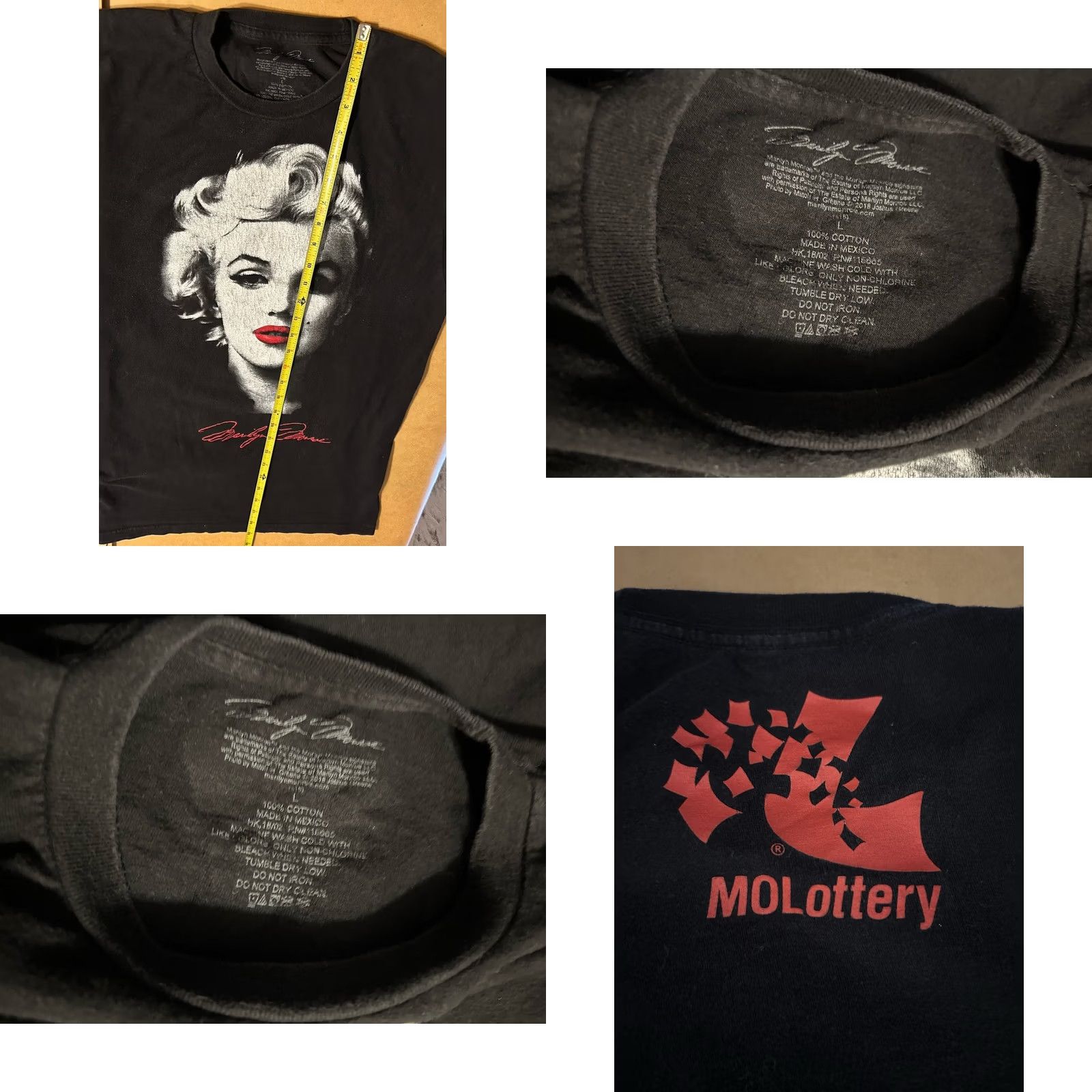 Vintage Marilyn Monroe Shirt Men L Black Short Sleeve Big Face Graphic Molottery T-Shirt 50s Movie Star Birthday Size US L / EU 52-54 / 3 - 9 Thumbnail