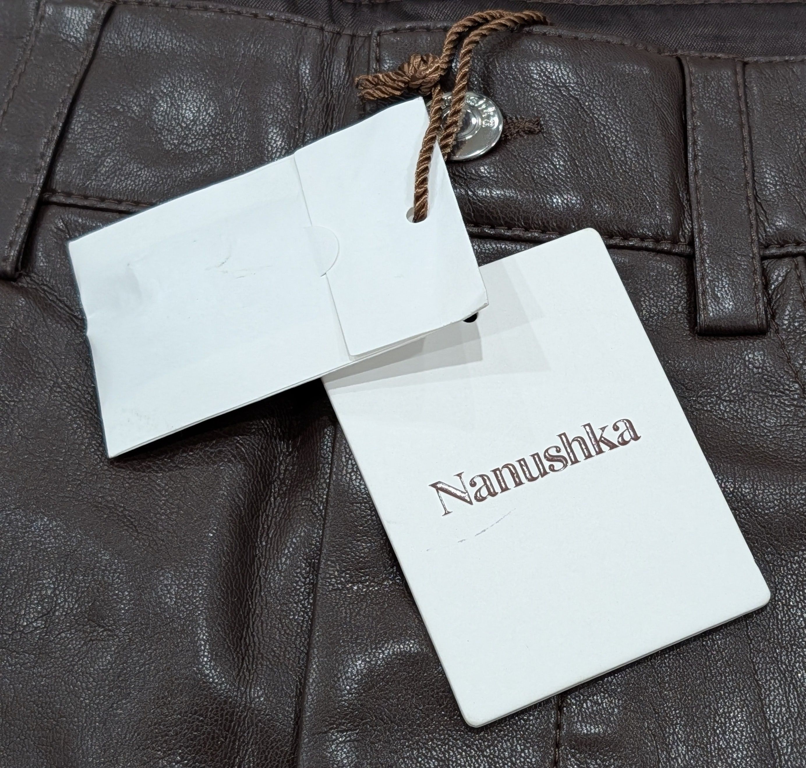 Nanushka NANUSKA "Novan" Leather Shorts Coffee Brown Medium Size US 32 / EU 48 - 6 Thumbnail