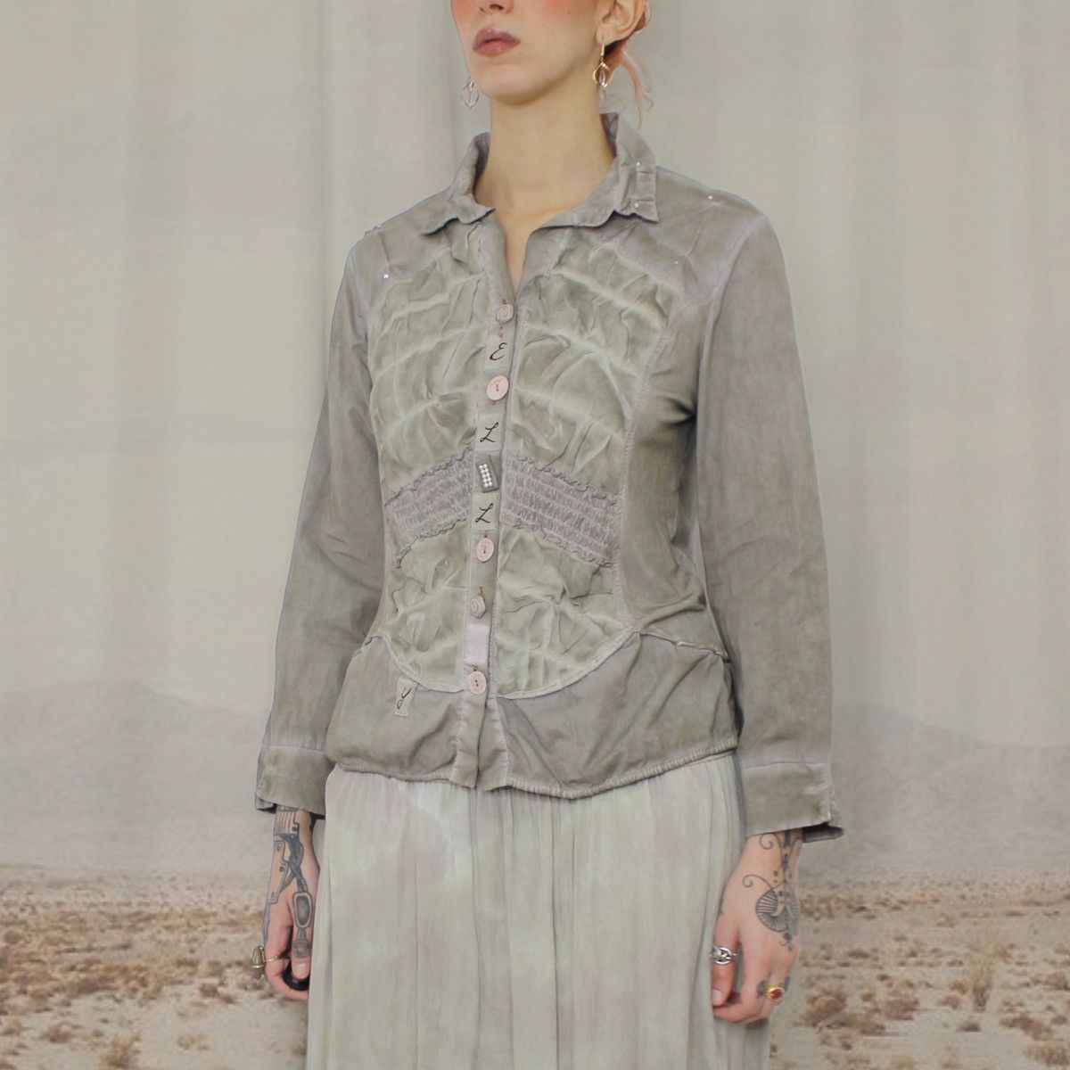 Other 🪽GRAY DISTRESSED BLOUSE🪽 Size L / US 10 / IT 46 - 2 Thumbnail