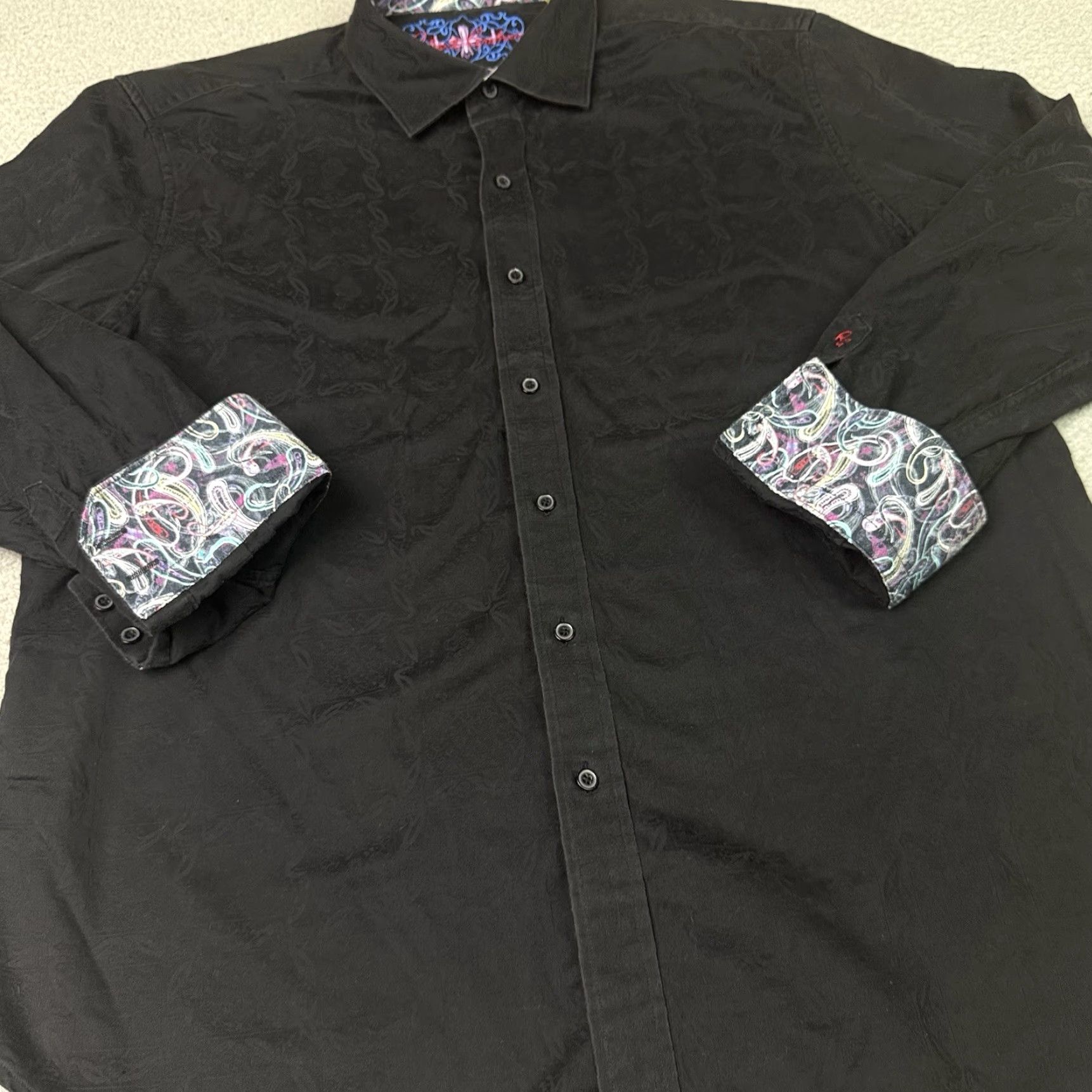 Robert Graham Robert Graham Shirt Adult 2XL Black Salisbury Tonal-Jacquard Sport Casual Cuff Western Button-Up Collared Long Sleeve Size US XXL / EU 58 / 5 - 2 Thumbnail
