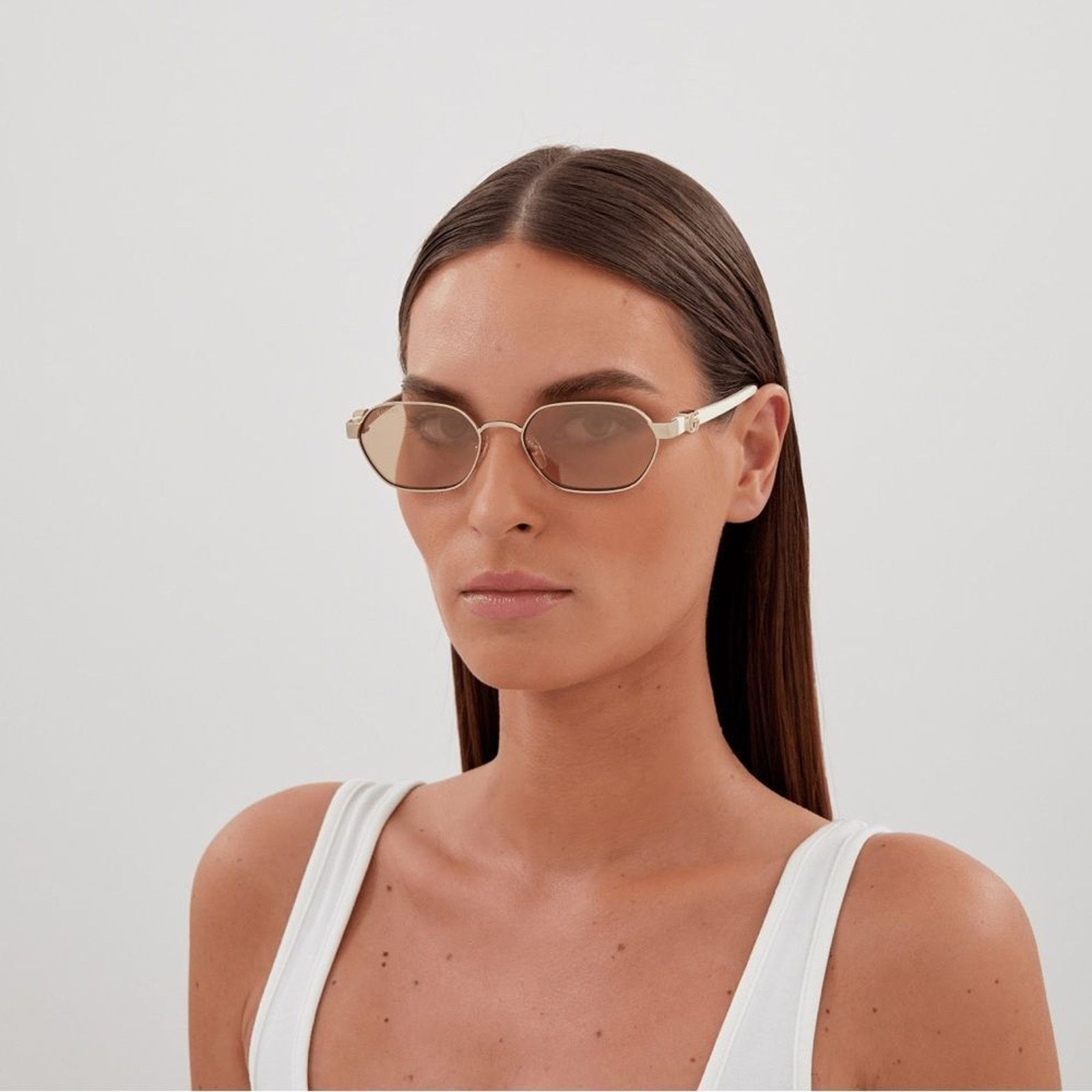 Gucci BRAND NEW GUCCI GG1593S 002 Gold/Ivory/Pink Women Sunglasses Size ONE SIZE - 5 Thumbnail