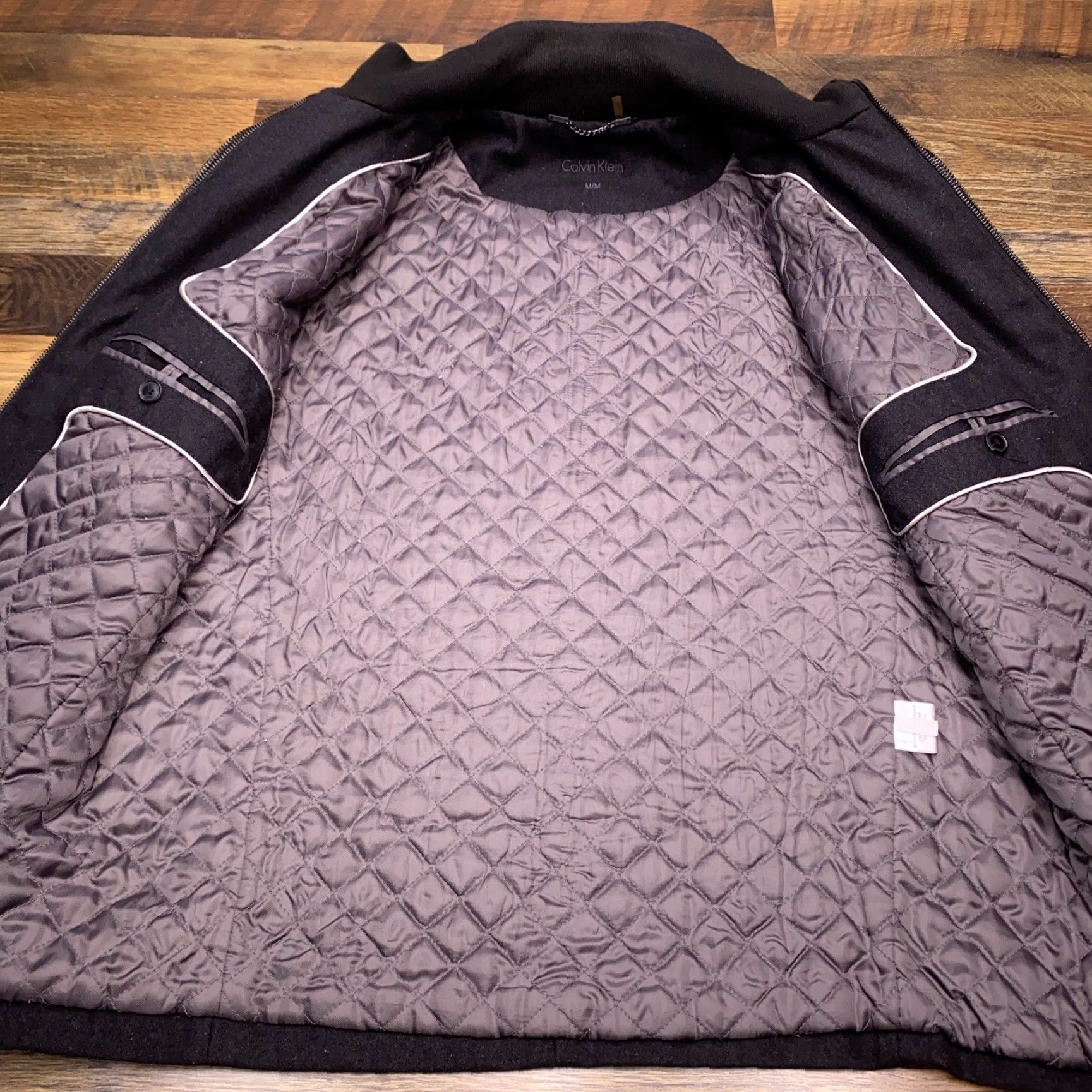 Calvin Klein Calvin Klein Jacket Adult Medium Gray Quilted Lined Wool Blend Full Zip Mens Size US M / EU 48-50 / 2 - 3 Thumbnail