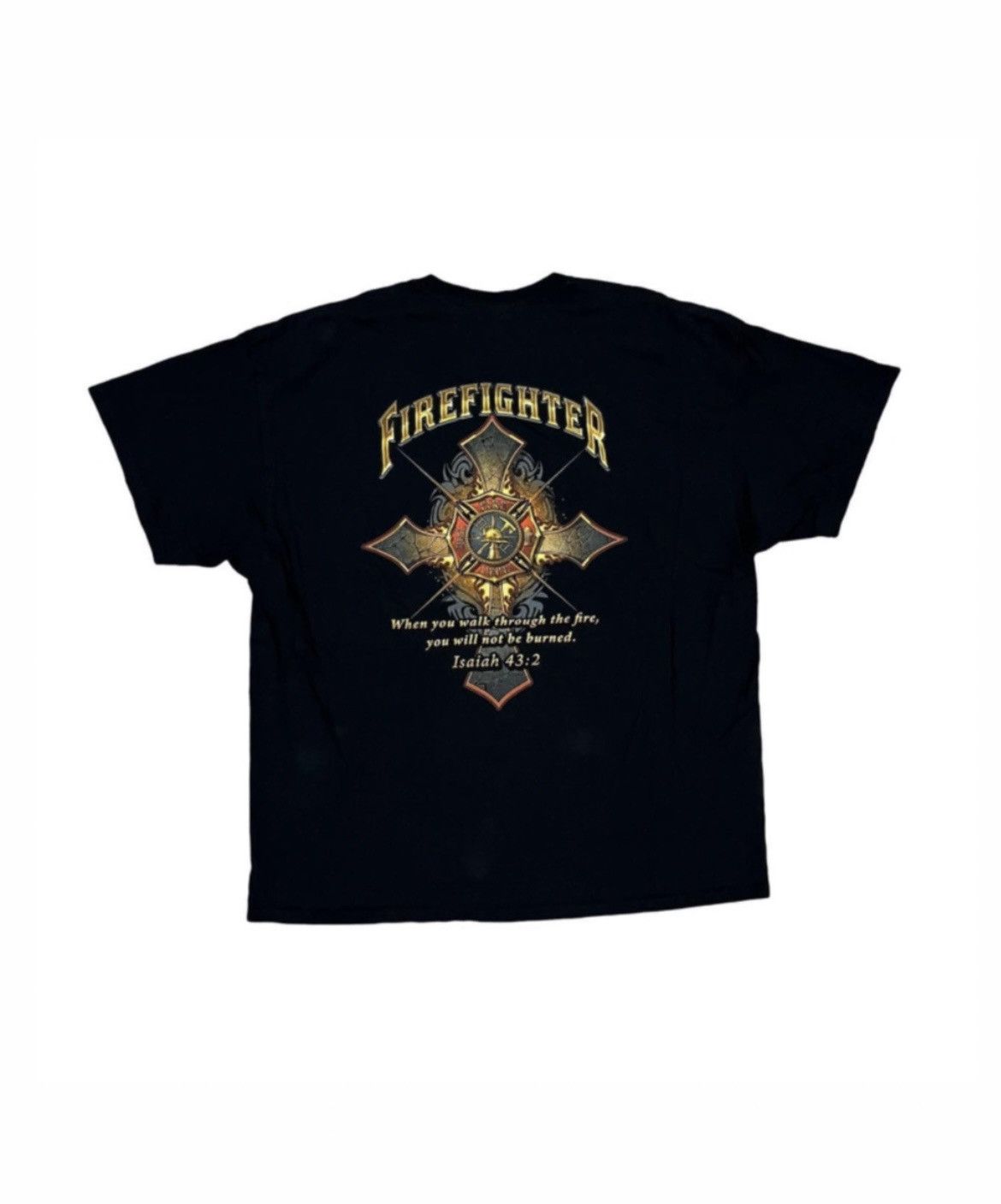 Gildan Firefighter Cross Graphic Tee/T-Shirt Size US XXL / EU 58 / 5 - 1 Thumbnail