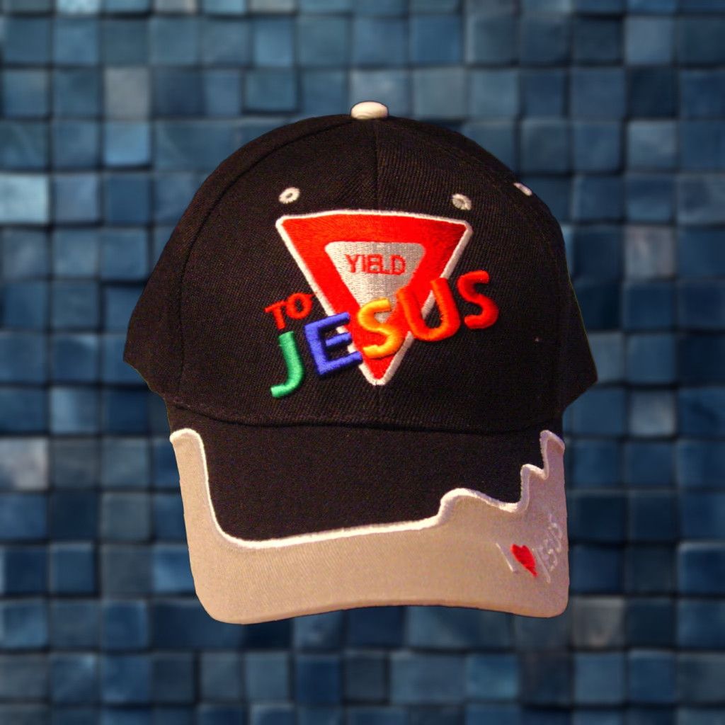 Vintage VINTAGE Religious Baseball Cap Men Adjustable Black Jesus Yield to Jesus Christian Hat Size ONE SIZE - 1 Thumbnail