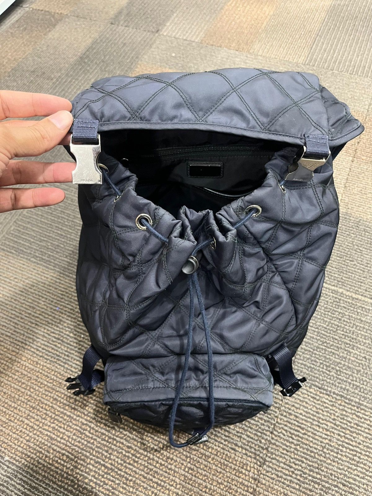 Prada Prada Quilted triangle logo backpack Size ONE SIZE - 8 Thumbnail