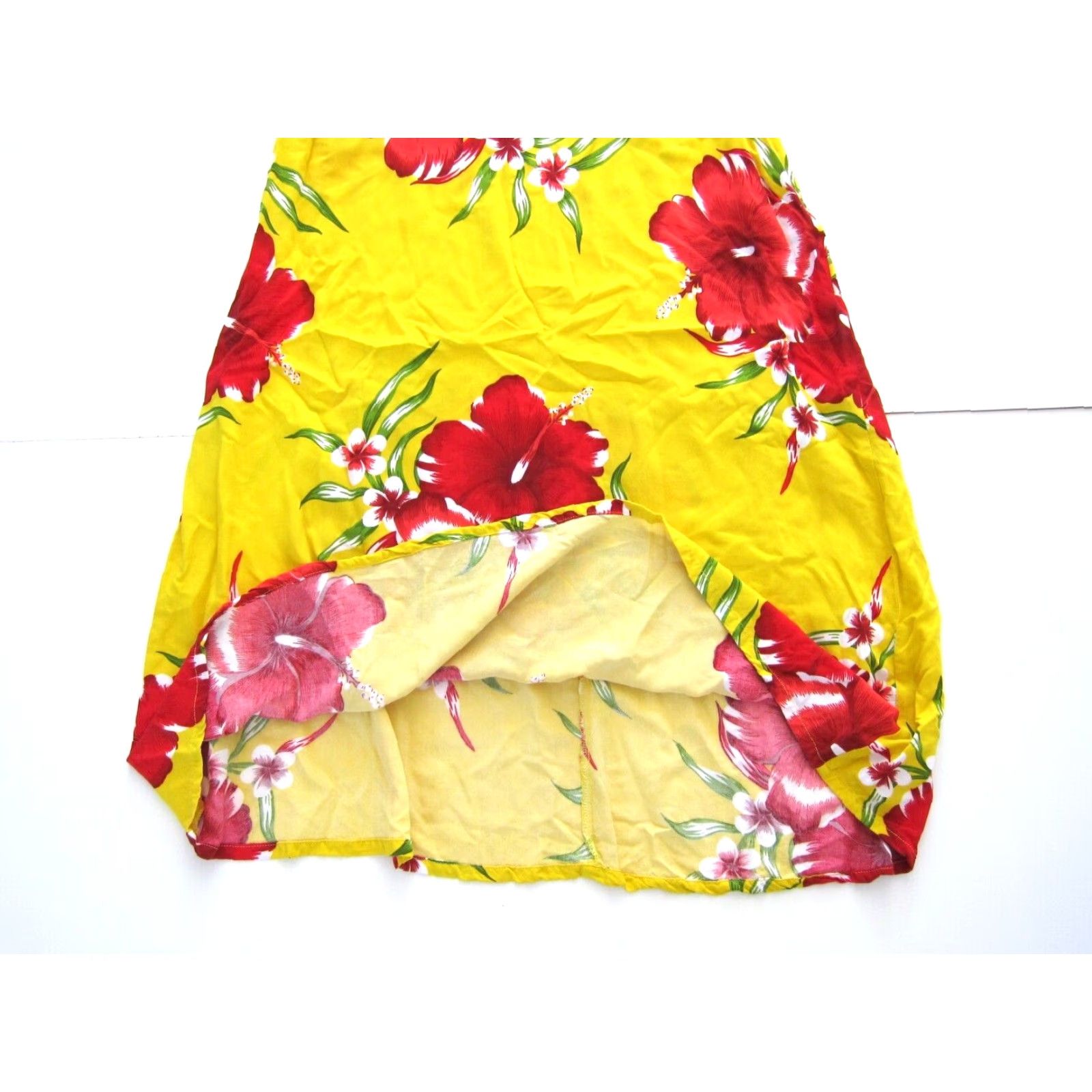 ALOHAS VTG Aloha Fashion Hawaiian Floral Sleeveless Tank Dress Large Yellow Red Green Size L / US 10 / IT 46 - 7 Thumbnail