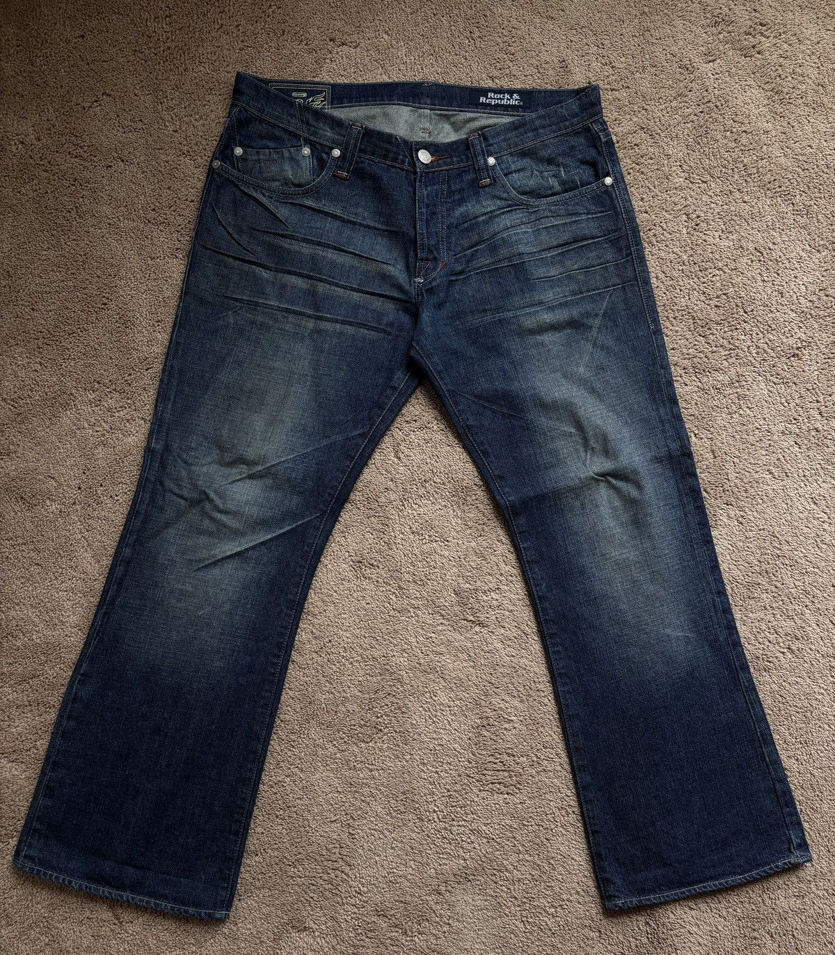 Rock & Republic Rock & Republic Classic Bootcut Embroidered Jeans Size US 38 / EU 54 - 2 Thumbnail