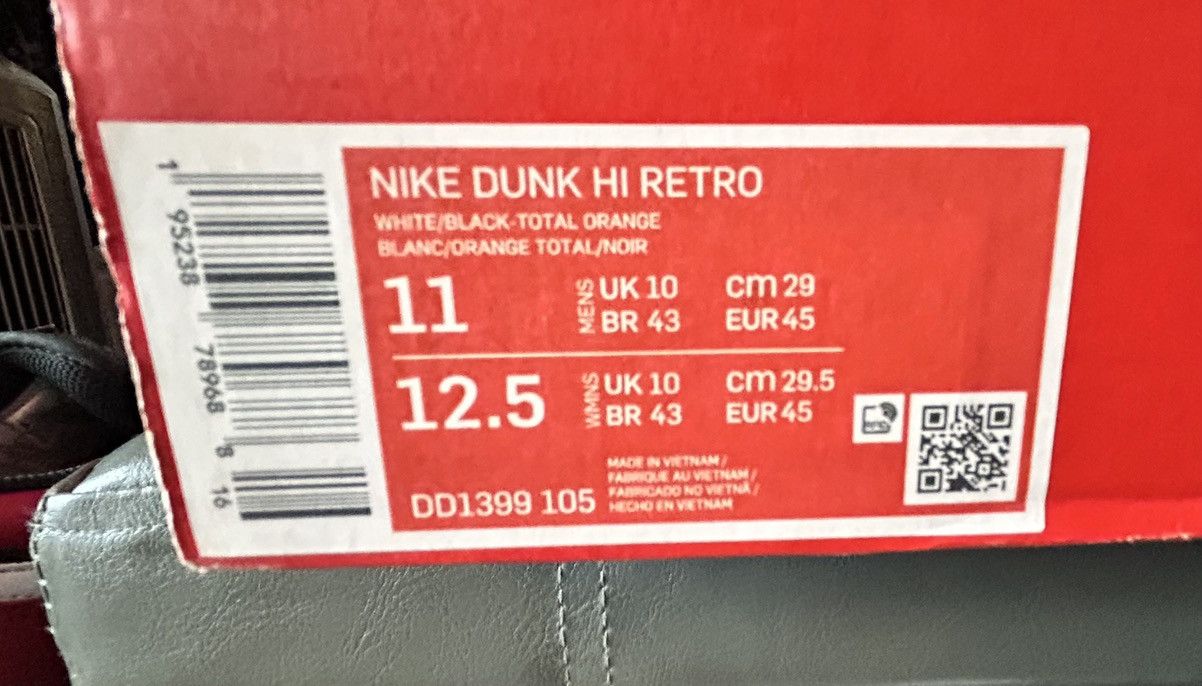 Nike Nike Dunk Hi Retro Size US 11 / EU 44 - 7 Thumbnail