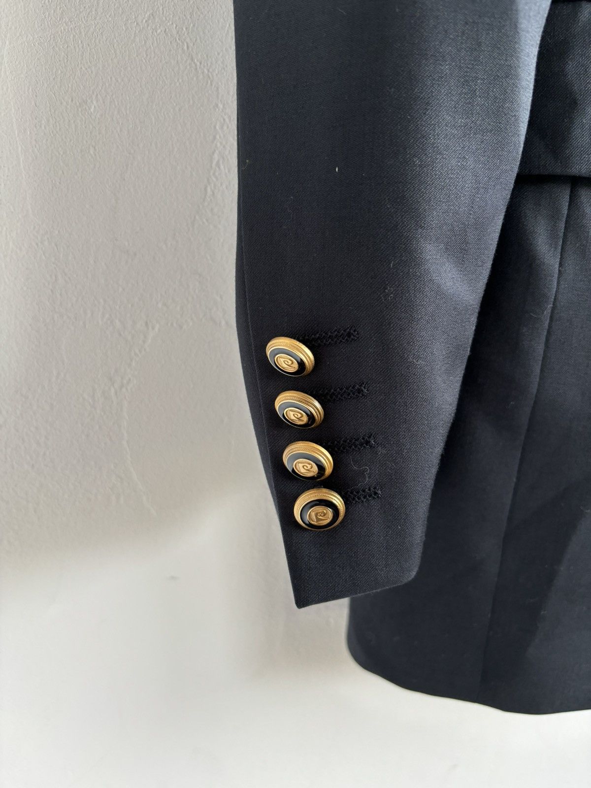Pierre Cardin Vintage Pierre Cardin Navy Wool Metal Button Blazer Size 54R - 4 Thumbnail