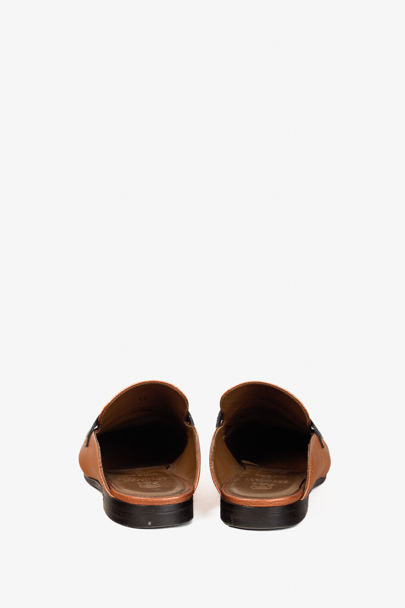 Brunello Cucinelli Brunello Cucinelli Metallic Copper Orange Monili Loafer Mule Size US 6.5 / IT 36.5 - 5 Thumbnail