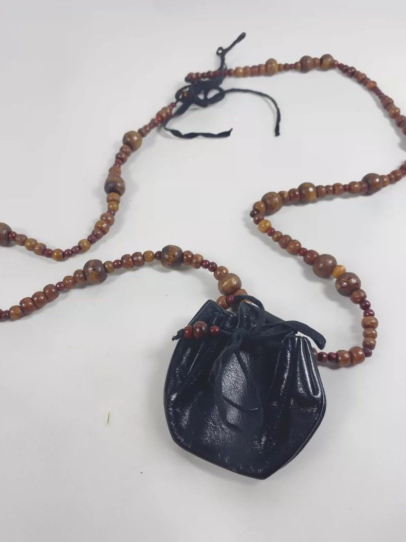 Ann Demeulemeester ann demeulemeester wood beaded leather mini bag necklace Size ONE SIZE - 2 Thumbnail