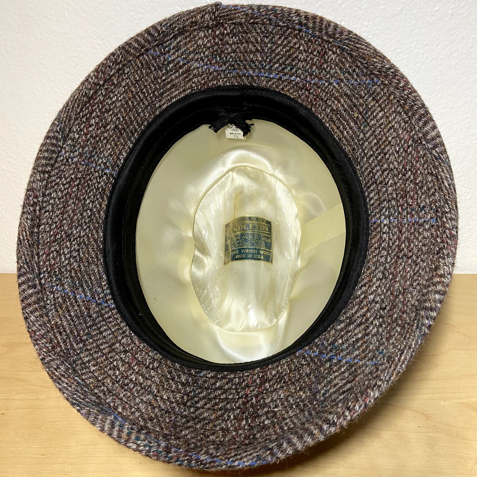 Vintage Pendleton Fedora Walking Hat 60s Wool Tweed 7 1/4