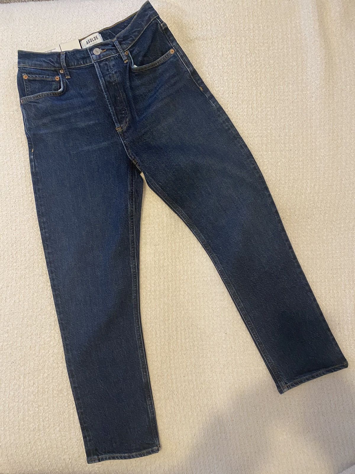 Agolde Agolde High Rise Straight Crop Jeans Button Fly Size 25 Size 25" / US 0 / IT 36 - 2 Thumbnail