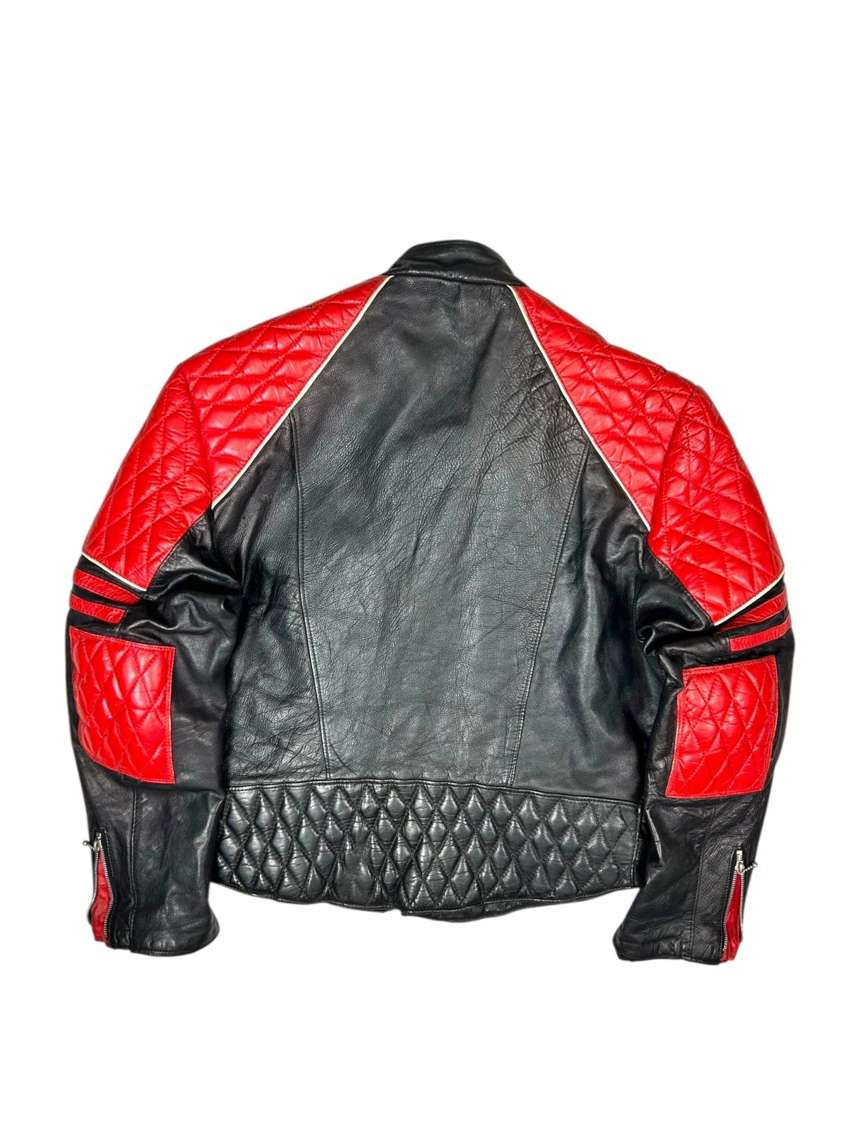 Genuine Leather Vintage 80s Retro Racing Biker Leather jacket Size US M / EU 48-50 / 2 - 2 Thumbnail