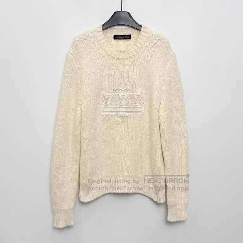 Louis Vuitton Louis Vuitton Solid Color Letter Jacquard Round Neck Knit Size US L / EU 52-54 / 3 - 1 Thumbnail
