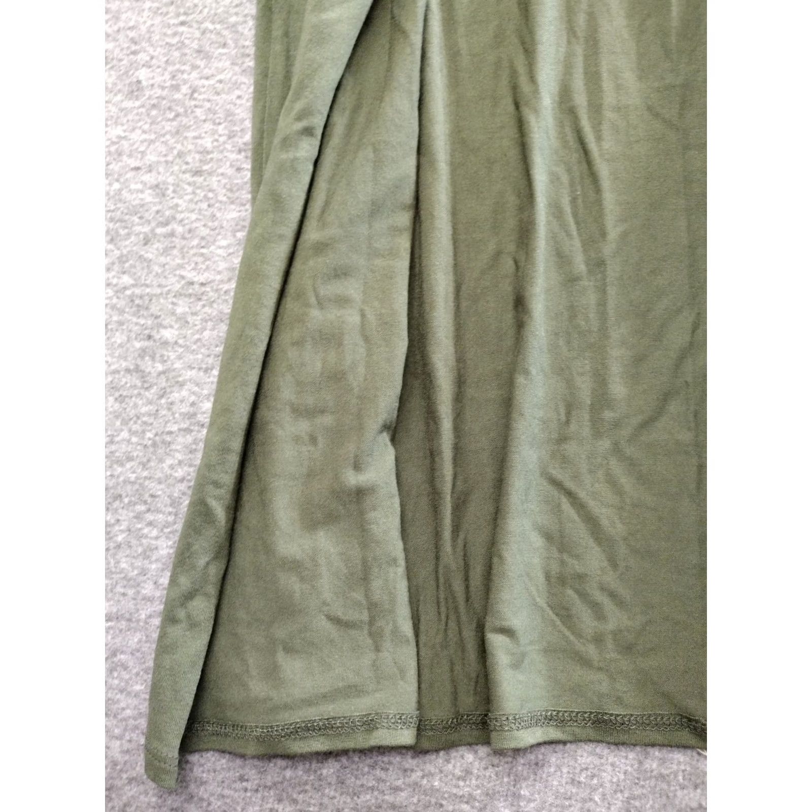 Vintage Women's Skort Shirt SKORT M Green Elastic Waist Tie Front Long Skirt Shorts Knit Rayon Spandex Casual Travel 90s Hippie Womens Size 32" / US 10 / IT 46 - 7 Thumbnail