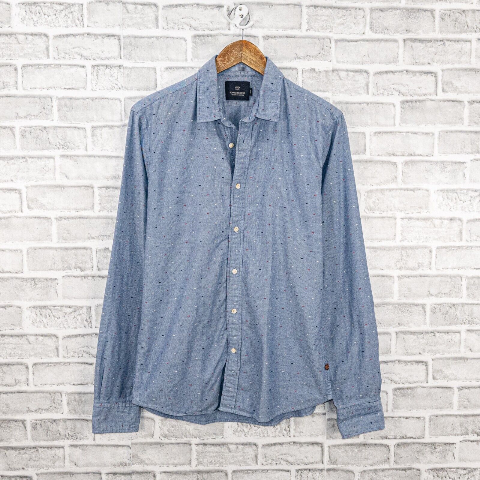 Scotch & Soda Scotch & Soda Slim Chambray Button Down Shirt color spec Size US M / EU 48-50 / 2 - 1 Thumbnail