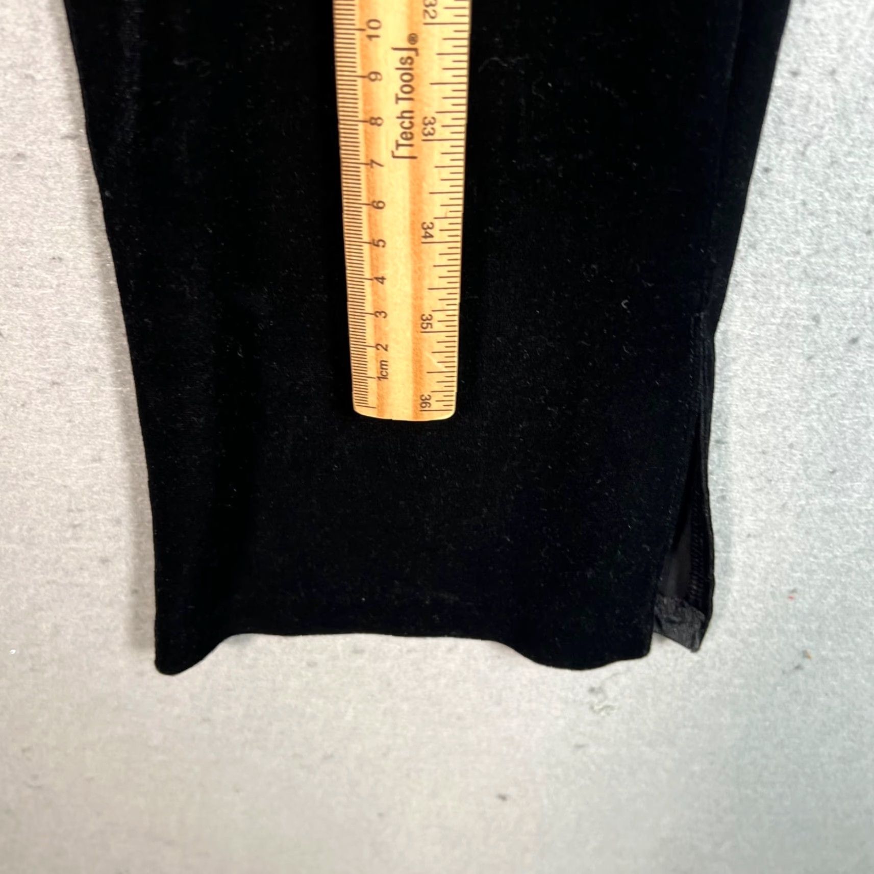 Zara Zara Womens Size Small Black Flared Stretch Pants Velvet Soft Touch Size 28" / US 6 / IT 42 - 7 Thumbnail