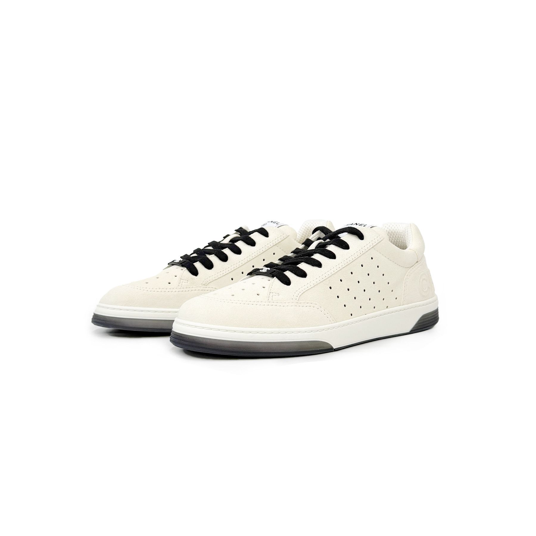 Chanel Chanel 22A White & Black Suede Sneakers Size US 10 / EU 43 - 2 Thumbnail