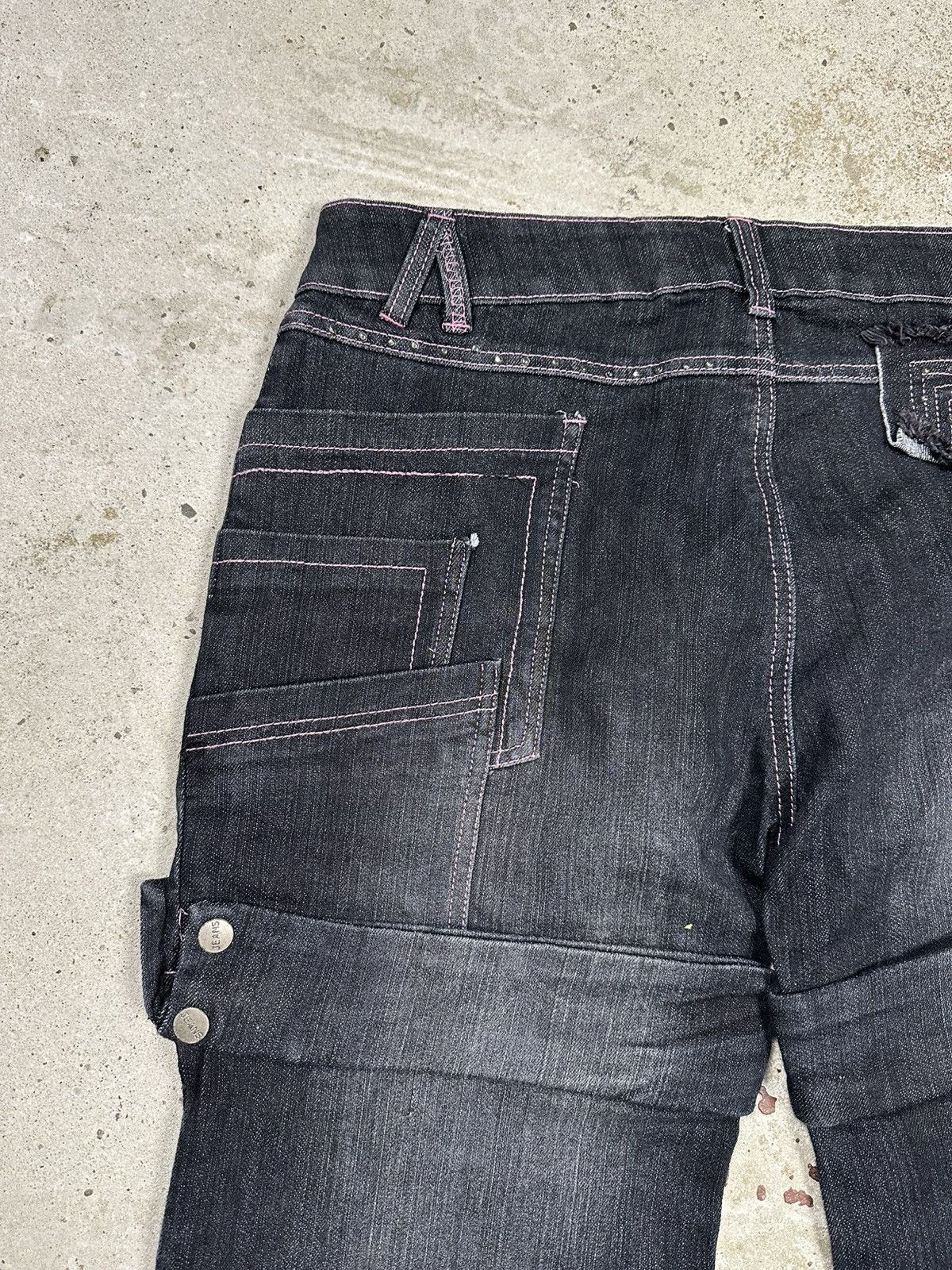 If Six Was Nine Vintage Y2K Baggy Rhinestones Jeans Denim Jorts Shorts Size US 34 / EU 50 - 13 Thumbnail