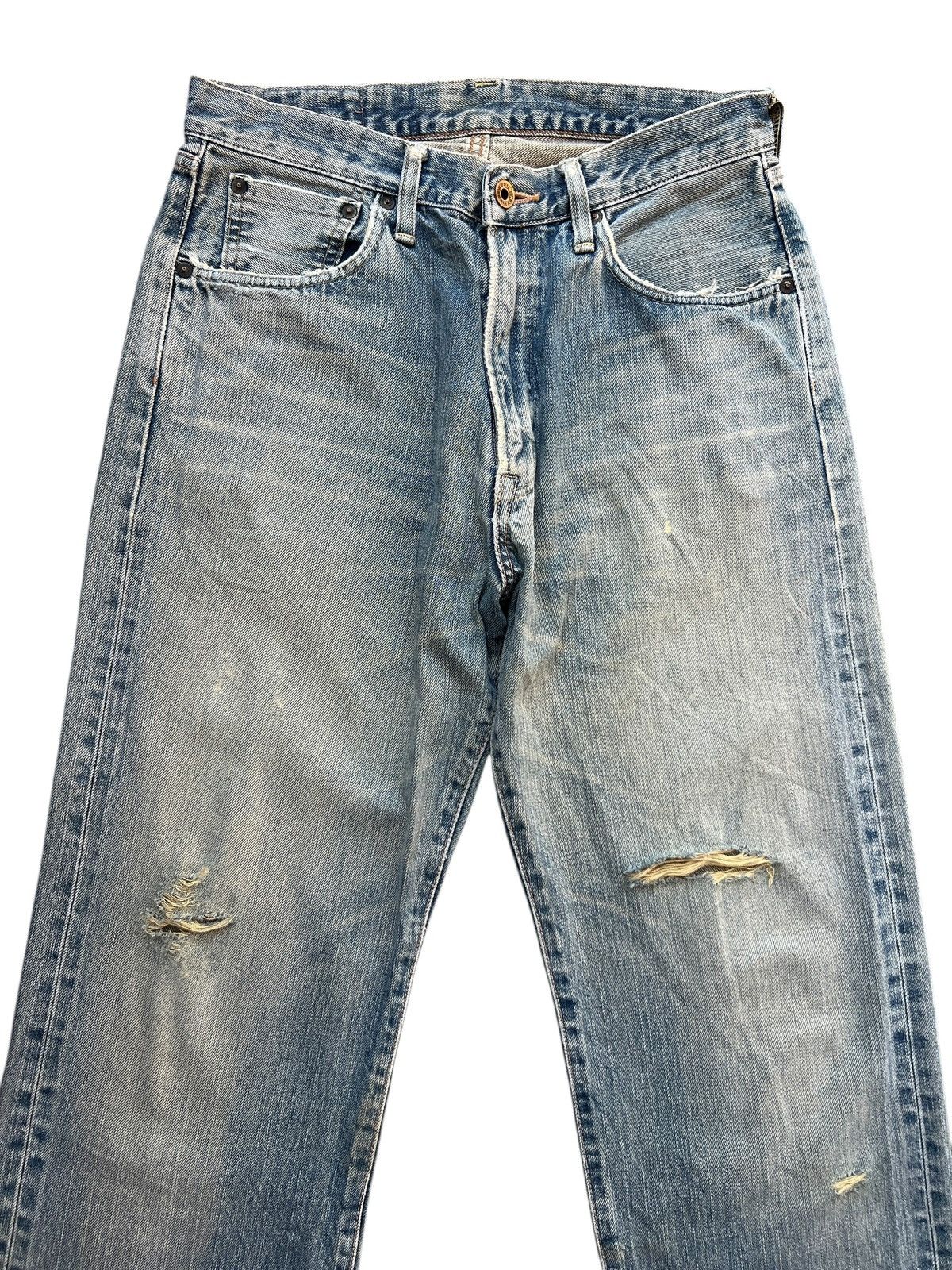 Edwin Vintage Edwin 505 Selvedge Distressed Denim Jeans 31x29 Size US 31 - 4 Thumbnail