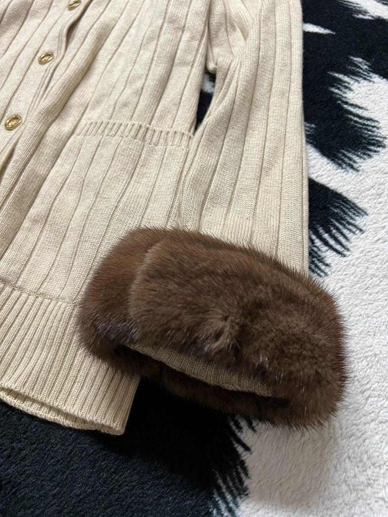 Loewe LOEWE Super mink fur sleeves cashmere silk cardigan Size M / US 6-8 / IT 42-44 - 3 Thumbnail