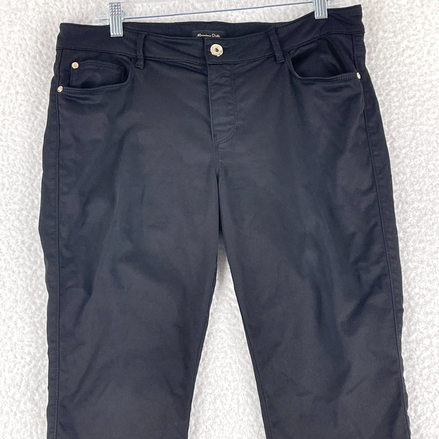 Massimo Dutti Massimo Dutti Black Straight Leg Pants Womens Size 10 Mid-Rise Casual) Size 32" / US 10 / IT 46 - 3 Thumbnail