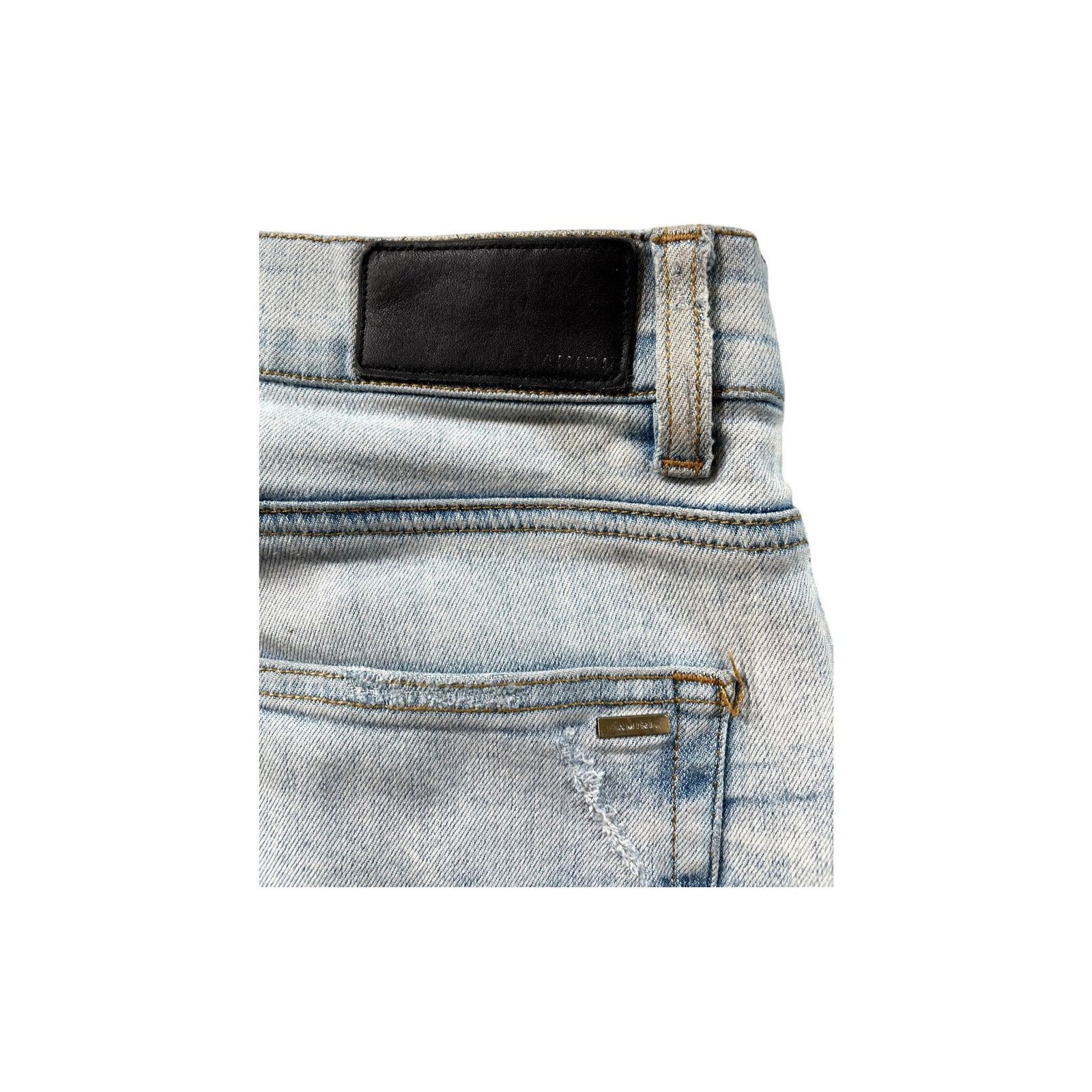 Amiri Amiri Tie Dye Patch "MX1" Light Wash Jeans Size US 32 / EU 48 - 3 Thumbnail