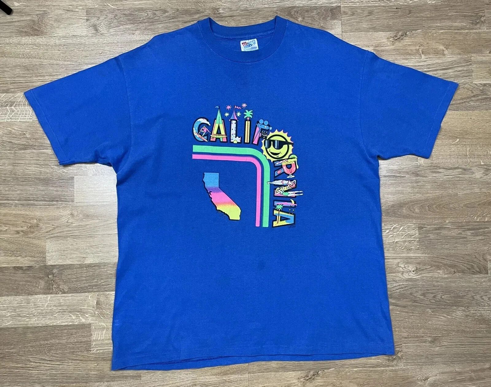 Hanes HANES VINTAGE 1990s T-SHIRT Faded CALIFORNIA Single Stitch Size US XL / EU 56 / 4 - 3 Thumbnail