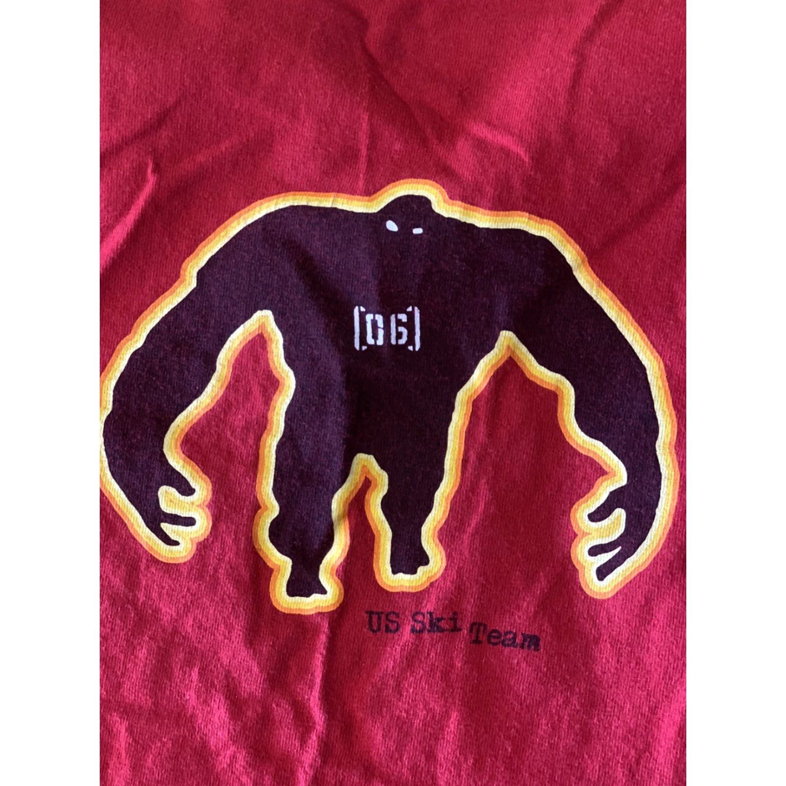 Vintage US Ski Team Olympics T-Shirt Mens XL Red Short Sleeve Winter 2006 Gorilla? Size US XL / EU 56 / 4 - 4 Thumbnail