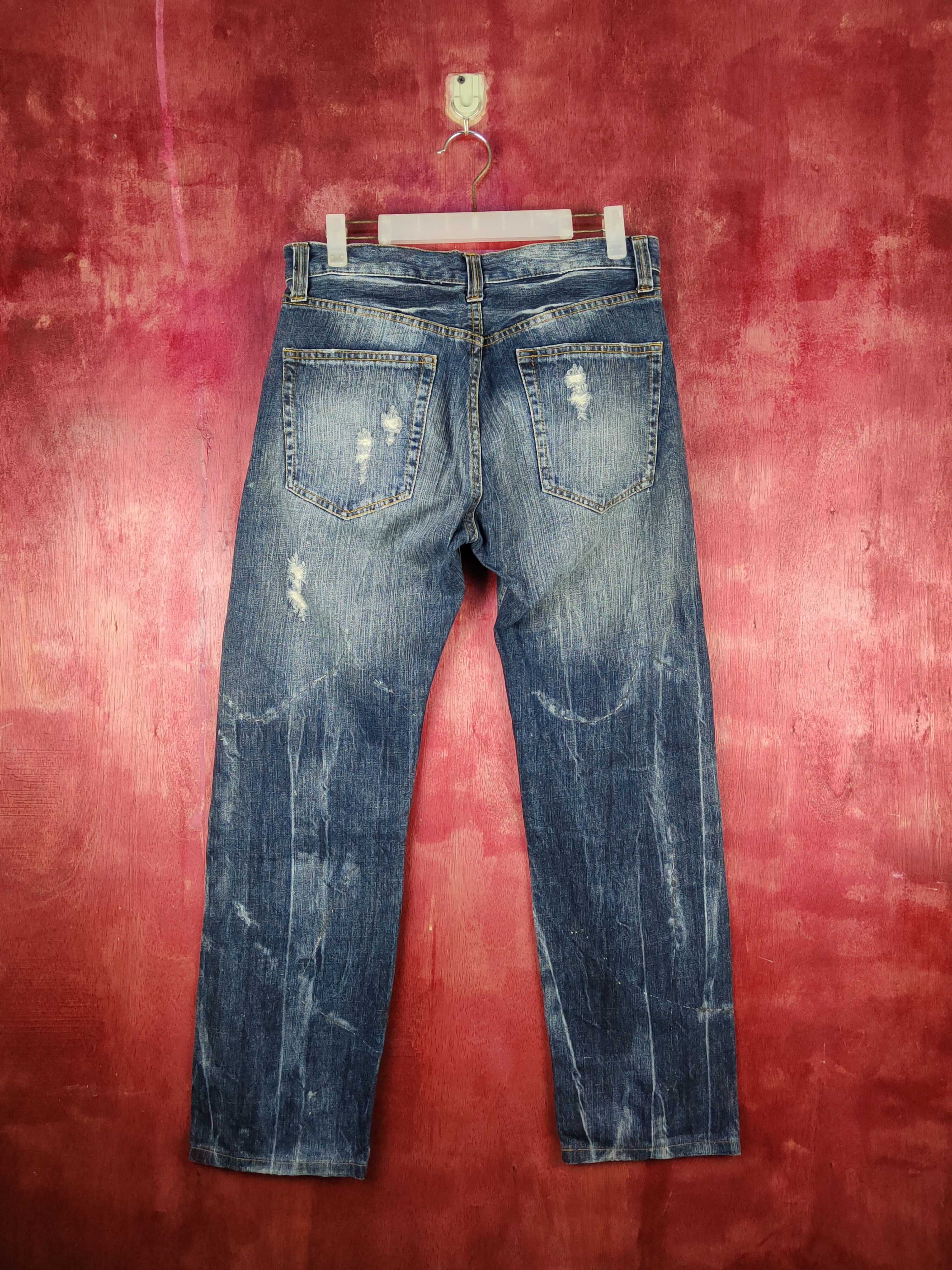 Japanese Brand Japan faded Distressed ripped jeans Denim #S1585 Size US 31 - 7 Thumbnail