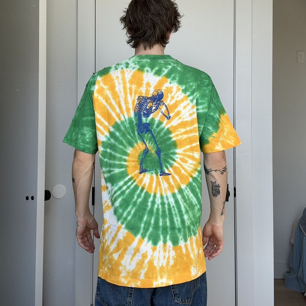 Fruit Of The Loom Vintage 90s Grateful Dead Chiro Puff Print Tie Dye Shirt Size US XL / EU 56 / 4 - 8 Thumbnail