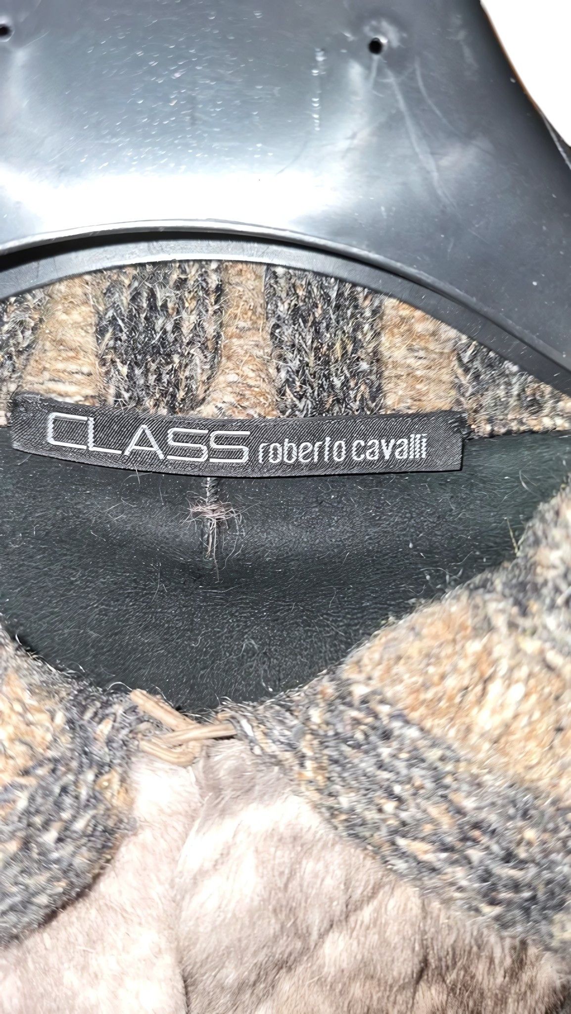 Roberto Cavalli RABBIT FUR WOOL BELTED JACKET Size M / US 6-8 / IT 42-44 - 2 Thumbnail