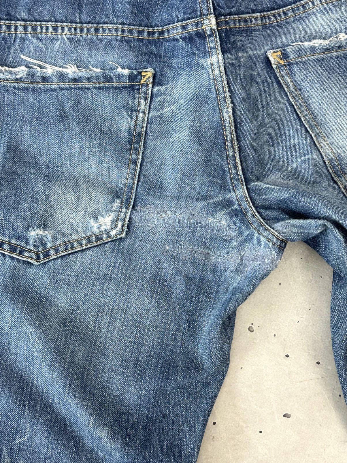 Dsquared2 Vintage Navy Blue Made In Italy Distressed Pants