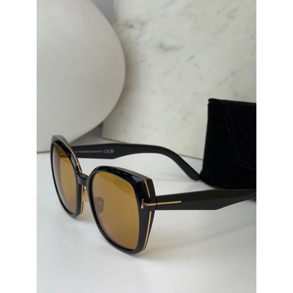 Tom Ford NEW Tom Ford TF1223 Plum Black Yellow Tint Sunglasses $600 Size ONE SIZE - 6 Thumbnail
