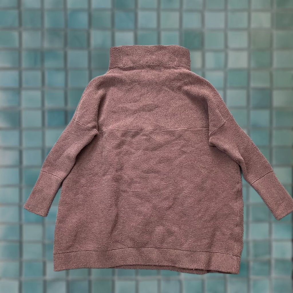 Free People Free People Sweater Womens Small Pink Tunic Slouchy Oversized Boho Knit Cotton Dolman 3/4 Sleeve Cowl Neck Logo Size S / US 4 / IT 40 - 1 Thumbnail